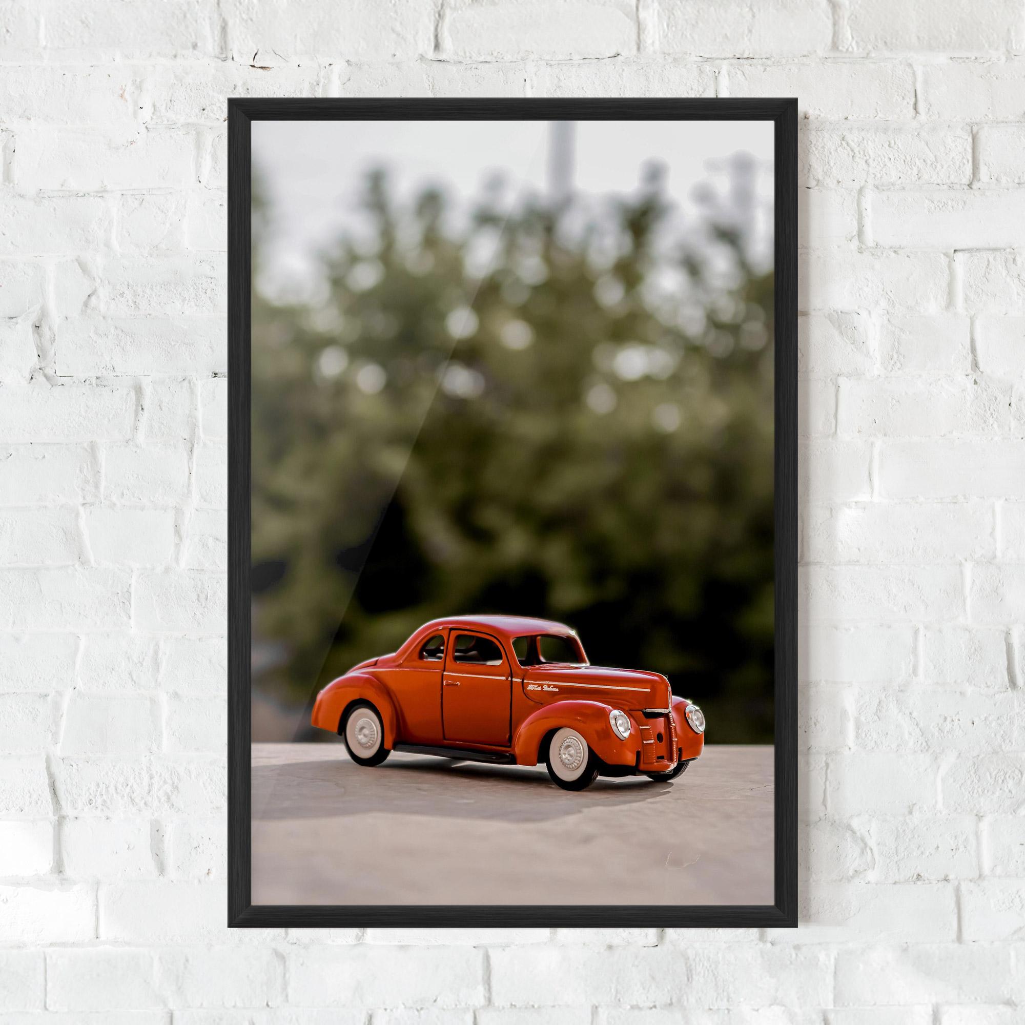 Gerahmte Poster Vintage Orange Toy mockup 0