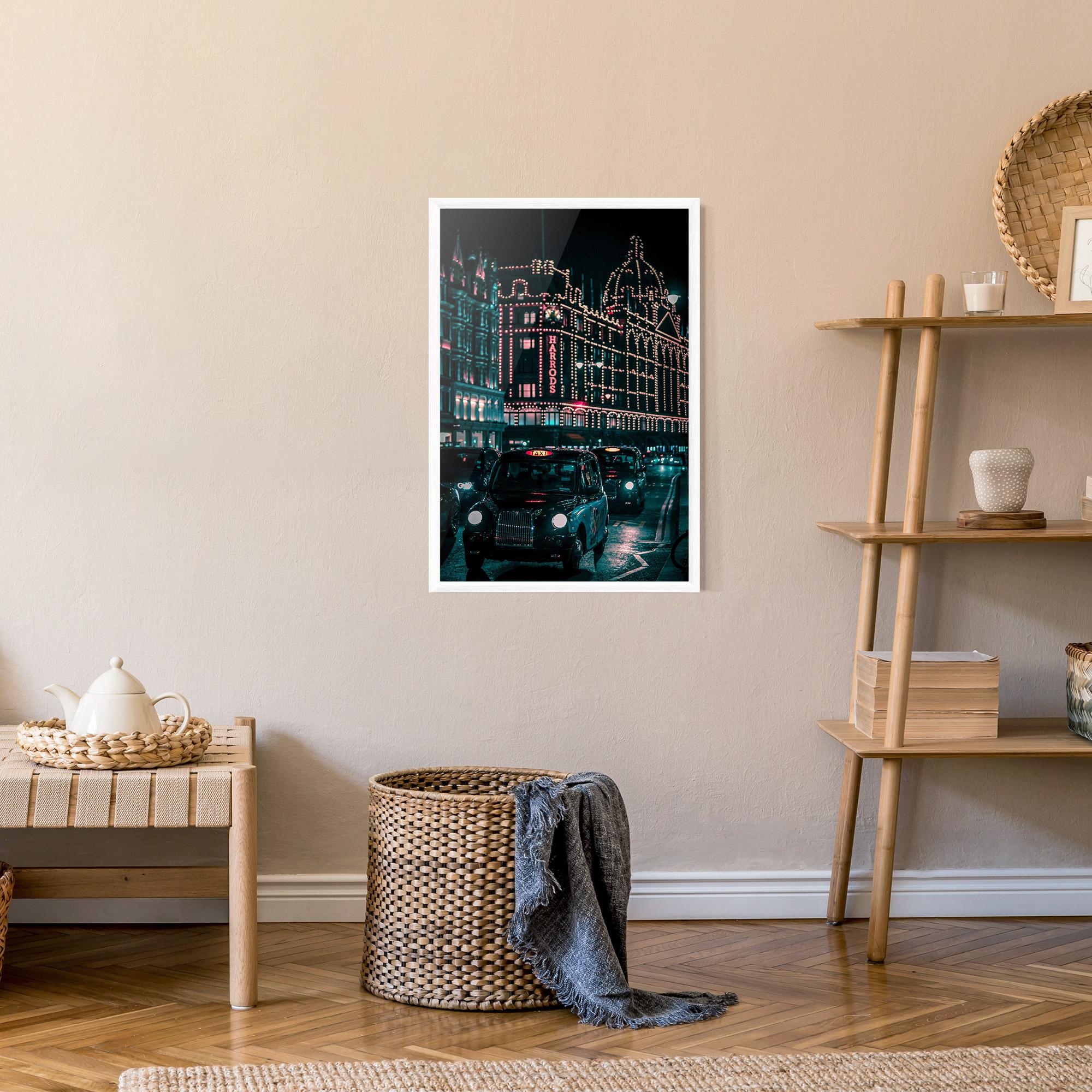 Gerahmte Poster City Lights Car mockup 9