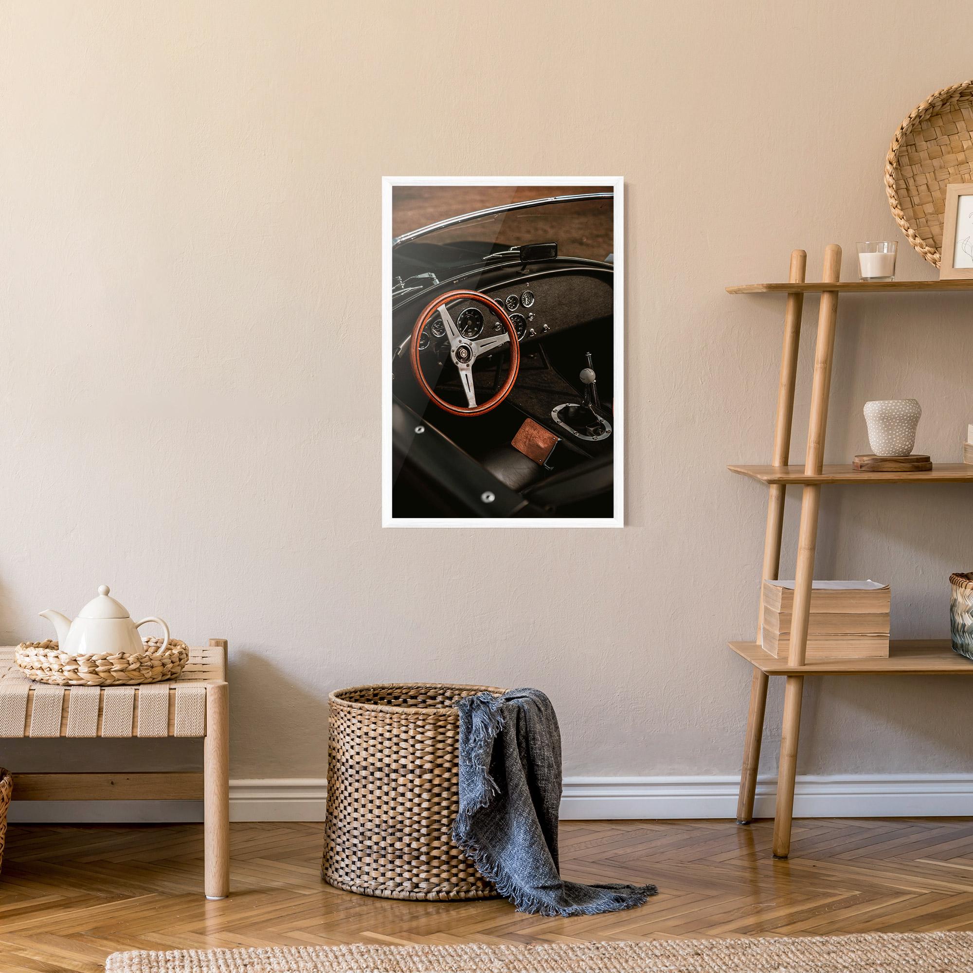 Gerahmte Poster Orange Steering Wheel mockup 9
