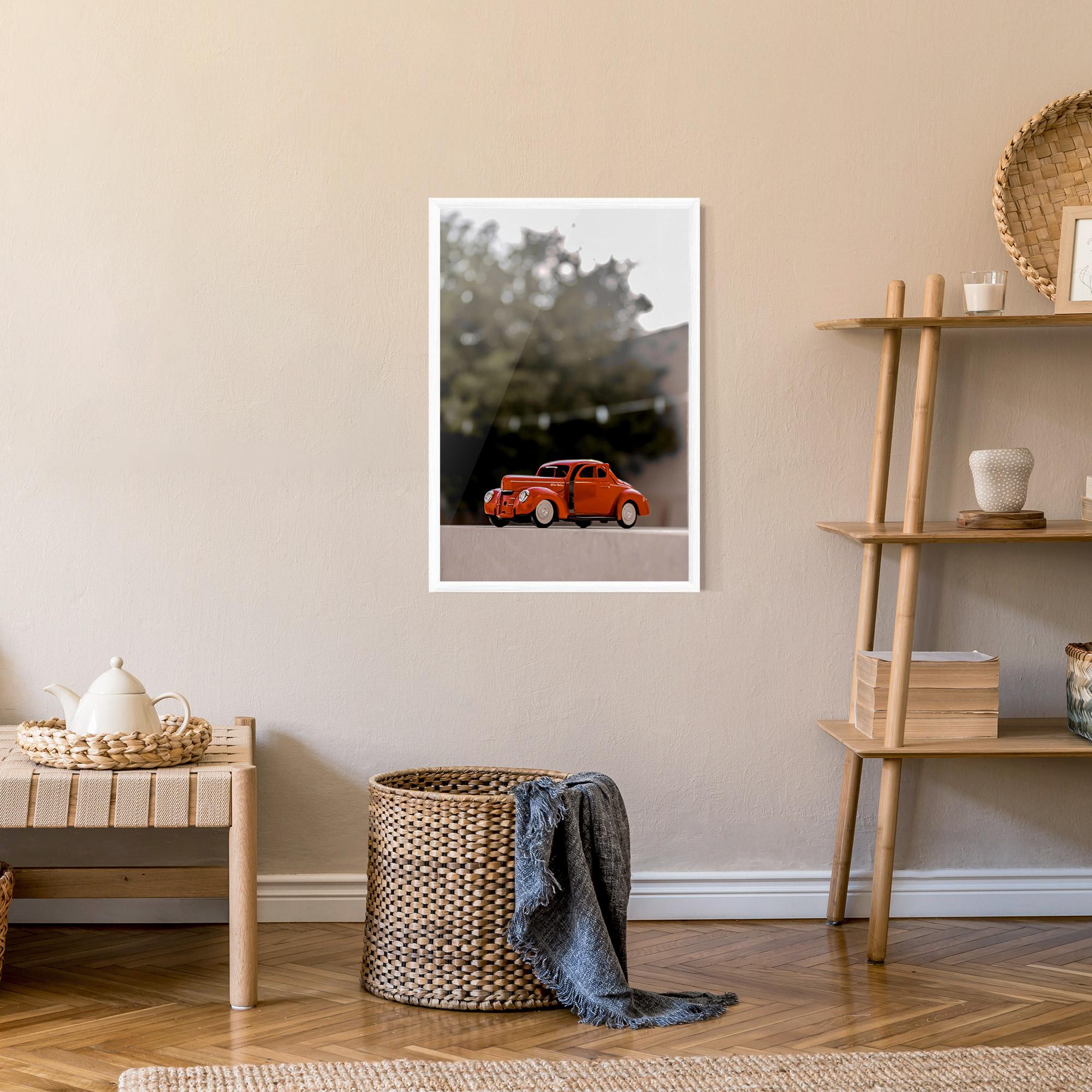 Gerahmte Poster Orange Toy Car mockup 9