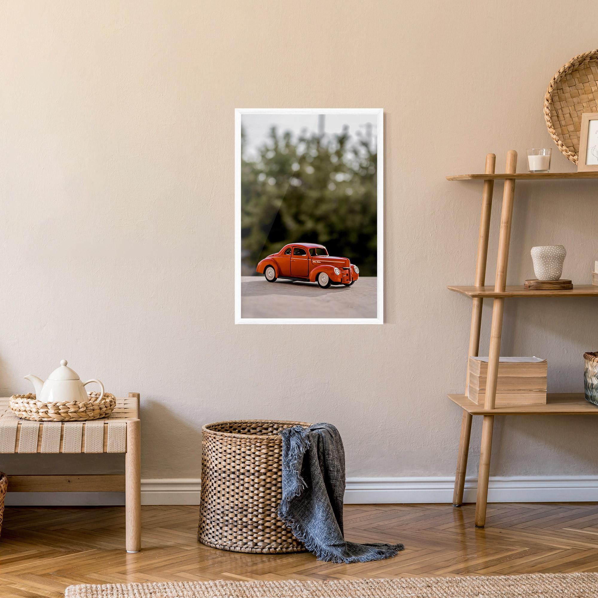 Gerahmte Poster Vintage Orange Toy mockup 9