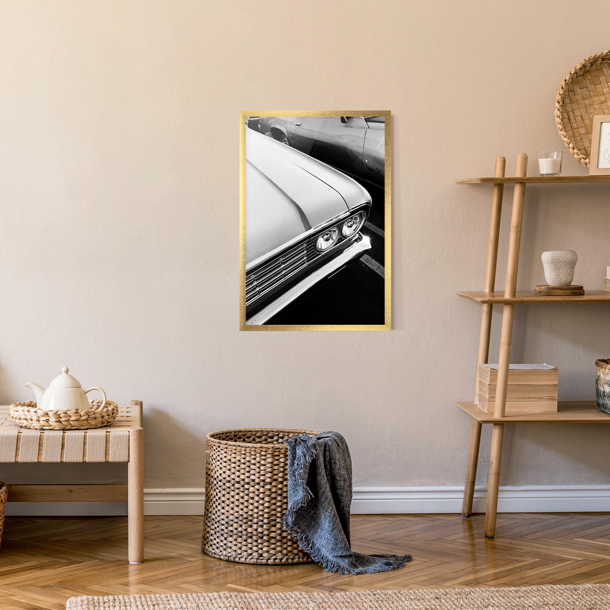 Gerahmte Poster Grey Vintage Car mockup 9
