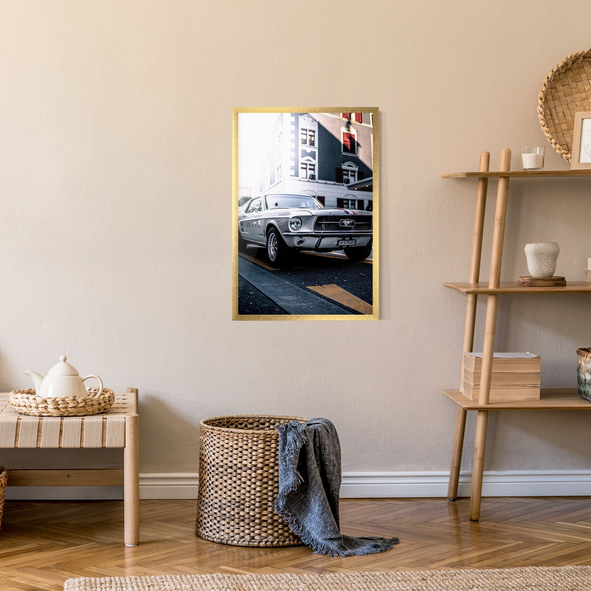 Vintage White Car mockup 9