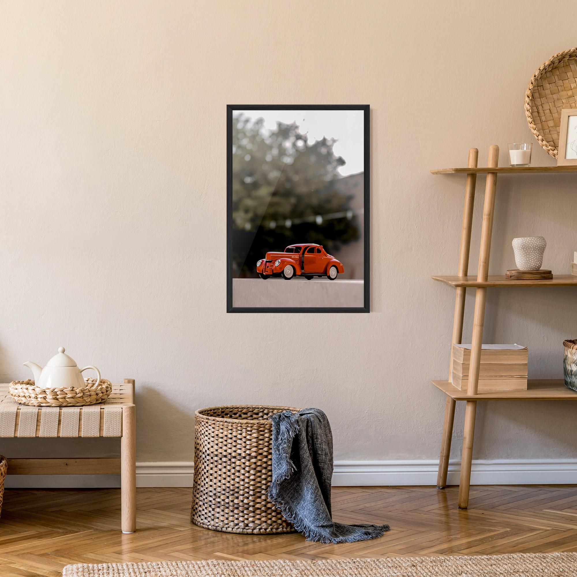 Gerahmte Poster Orange Toy Car mockup 9