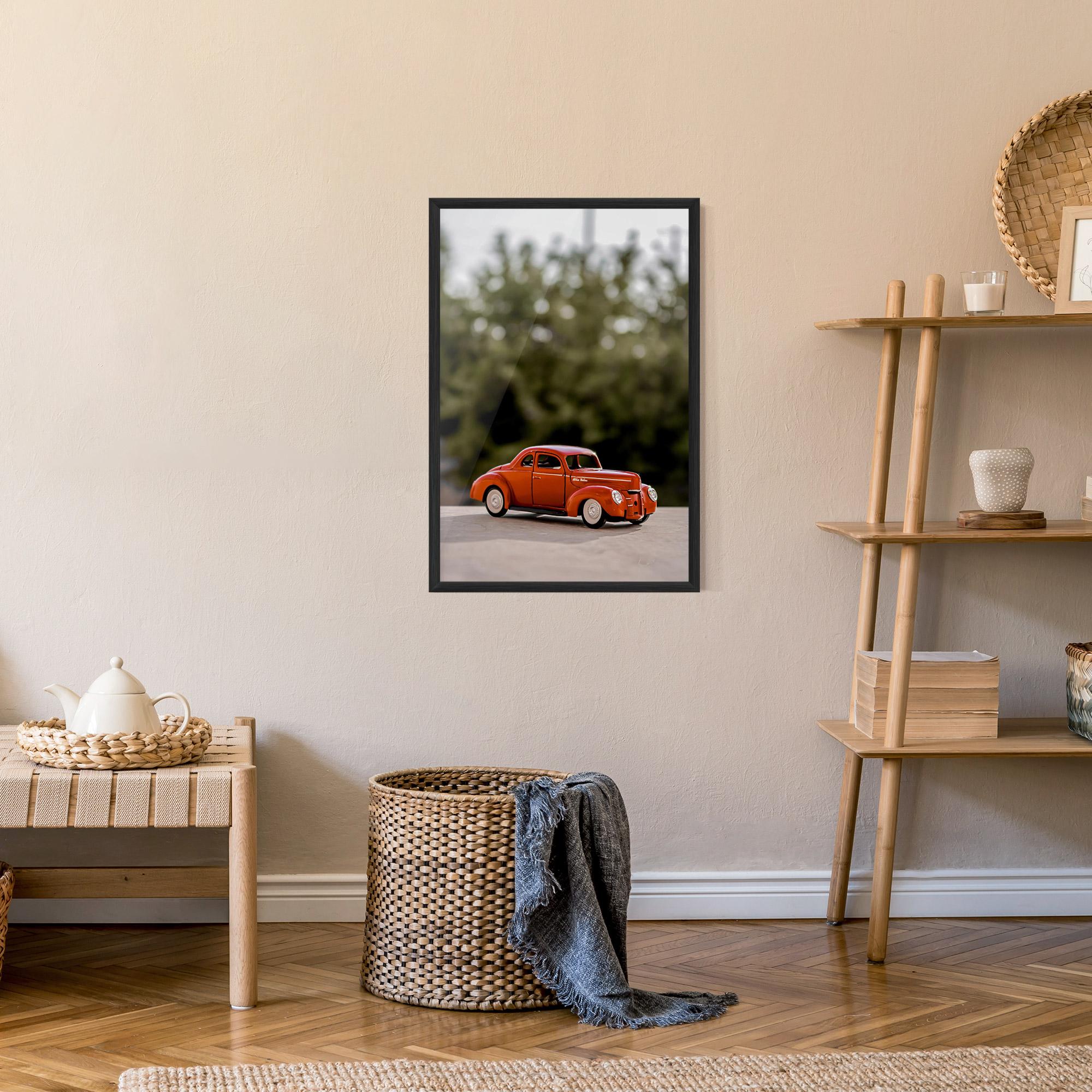 Gerahmte Poster Vintage Orange Toy mockup 9