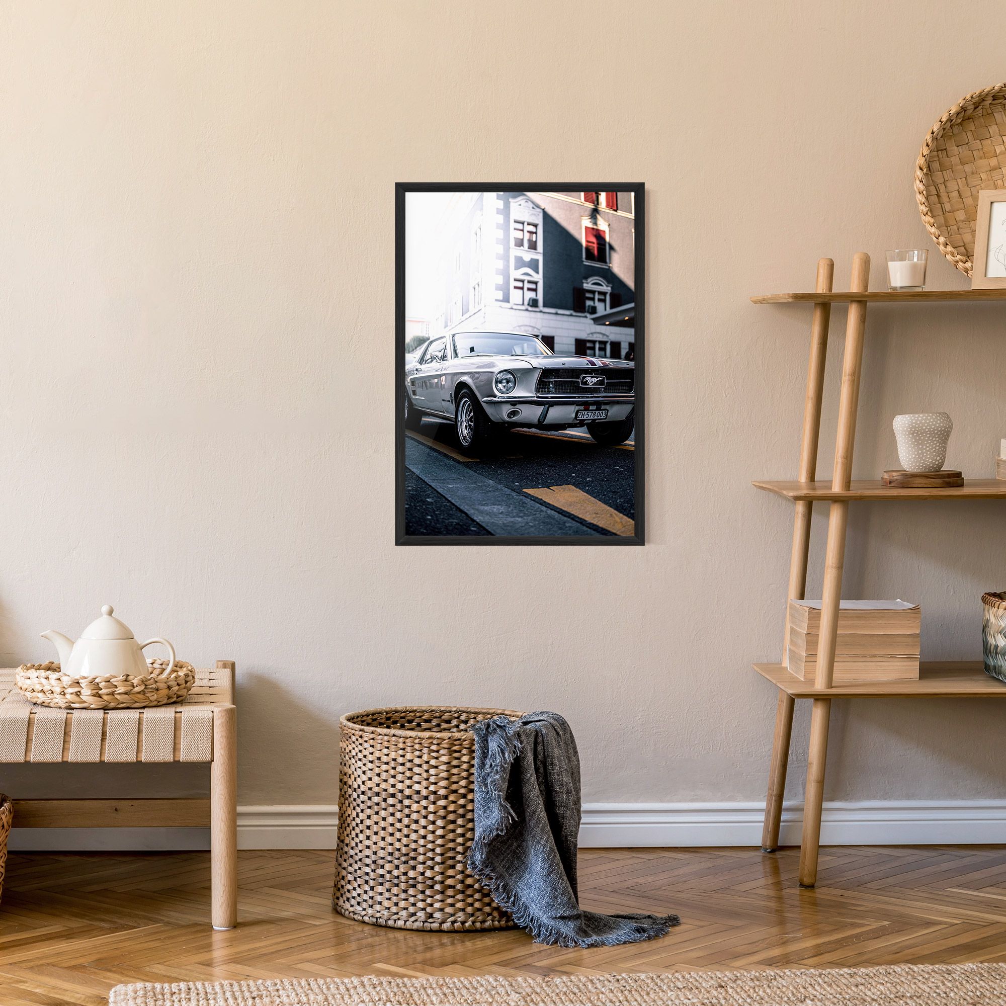 Vintage White Car mockup 9