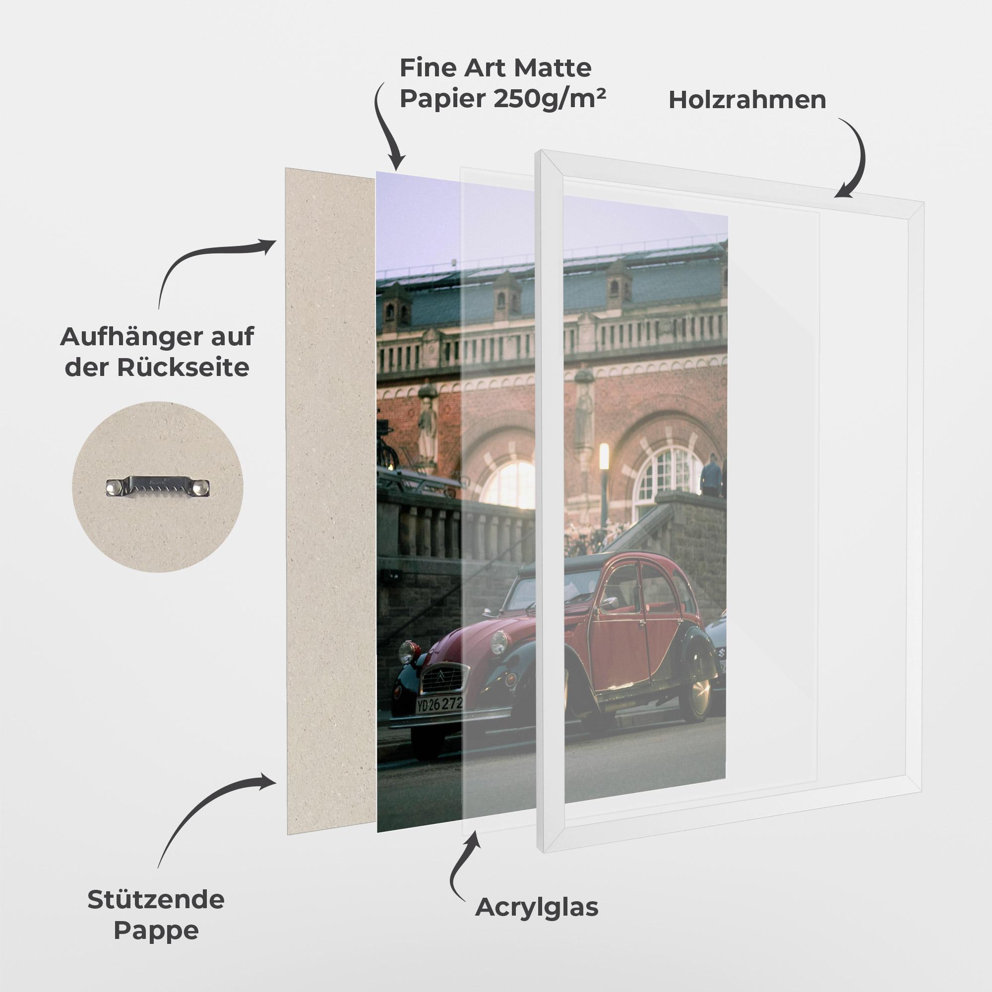 Gerahmte Poster Beautiful Old Car mockup 1