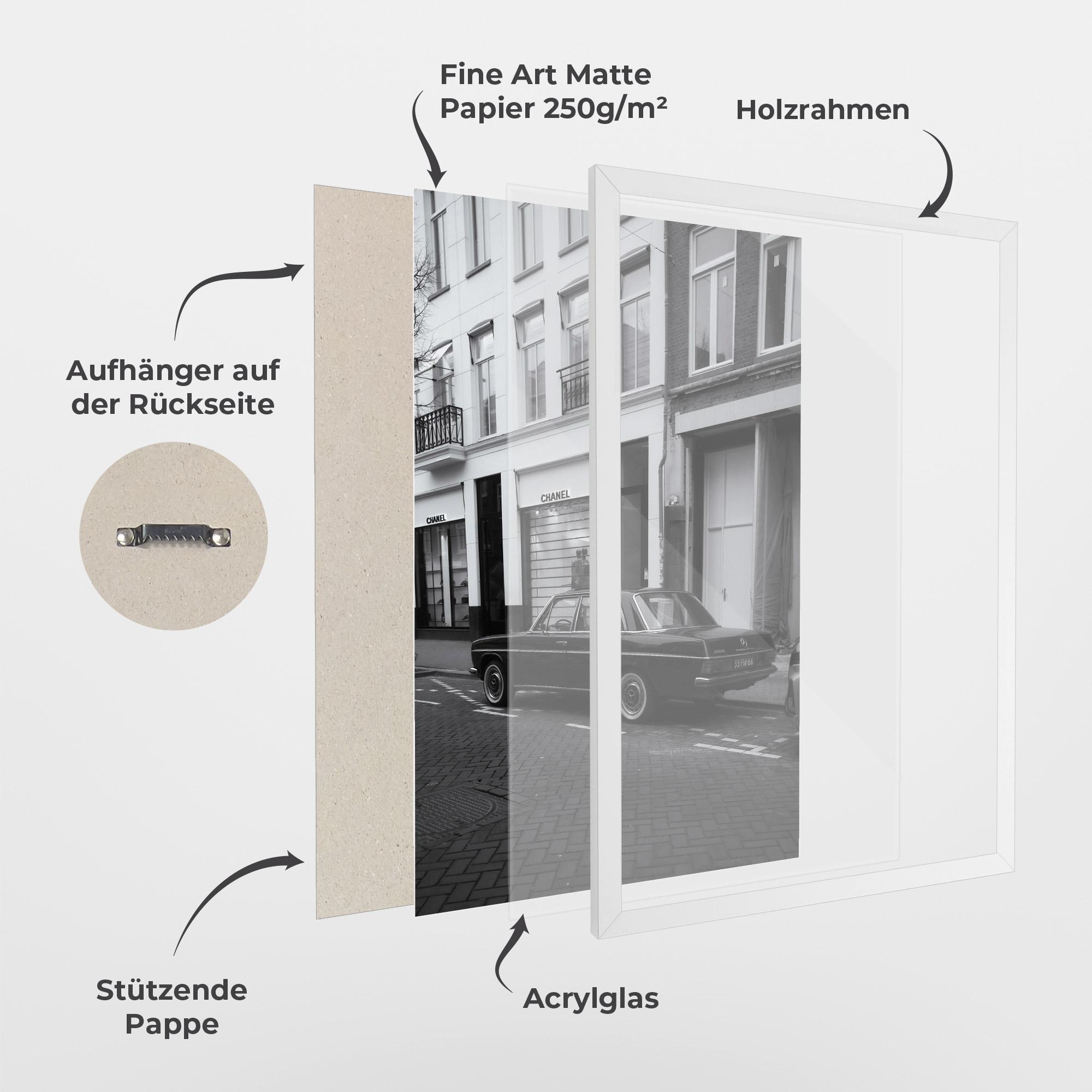 Gerahmte Poster Black Old Car mockup 1