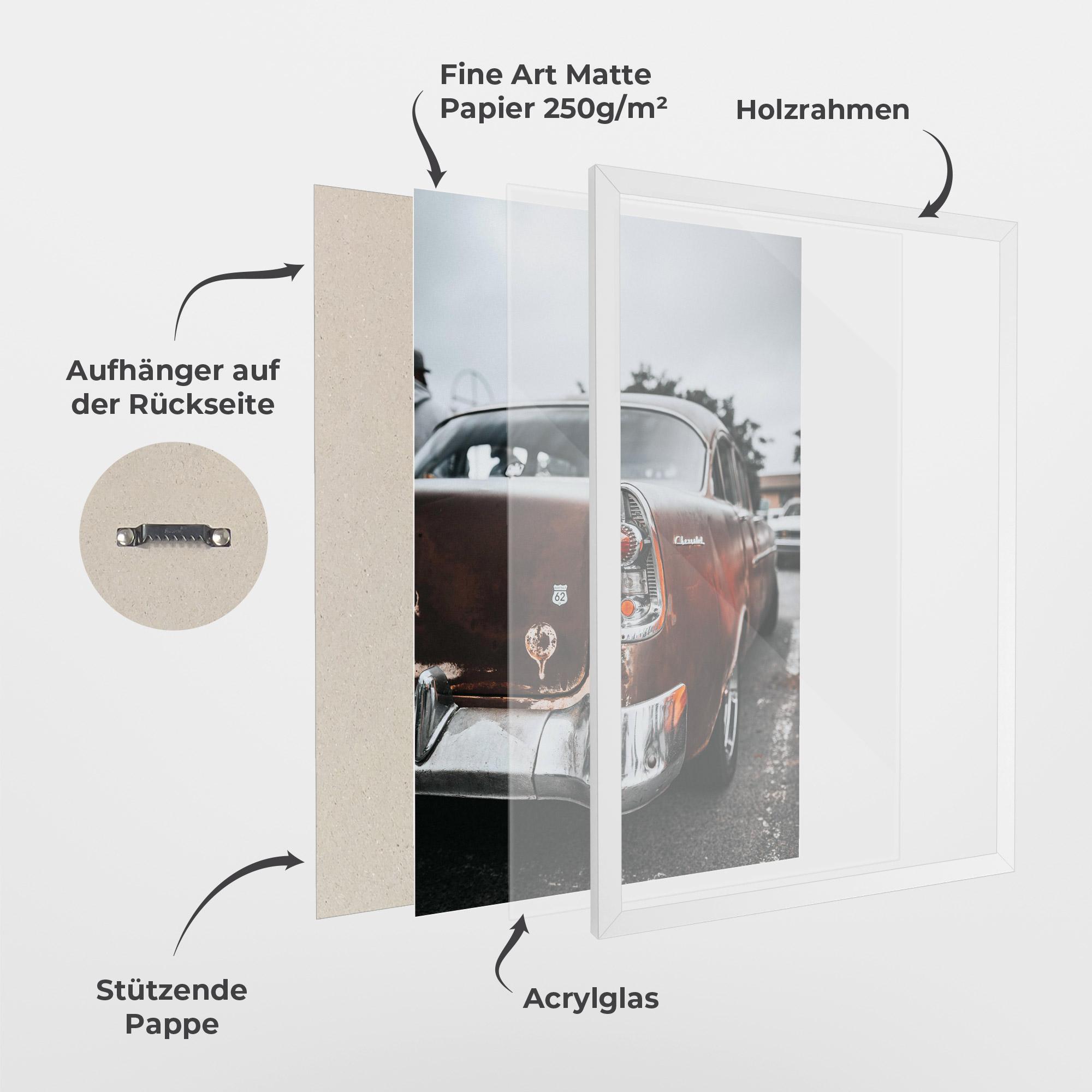 Gerahmte Poster Car Old Brown mockup 1