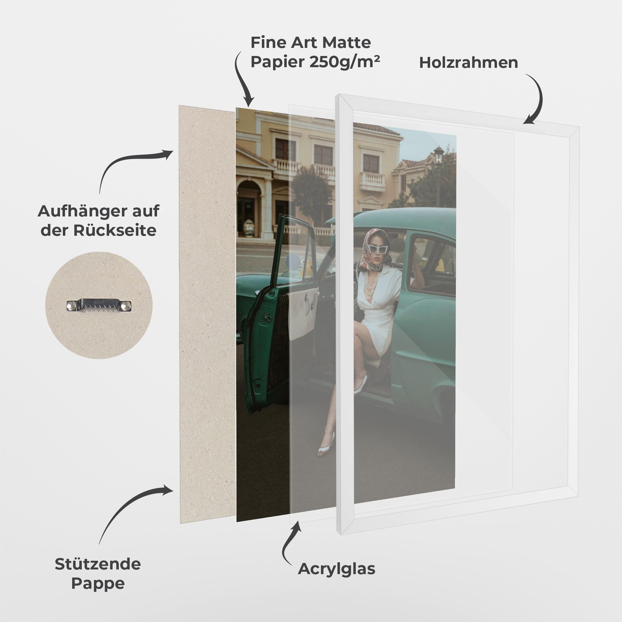 Gerahmte Poster Lady Vintage Cat mockup 1