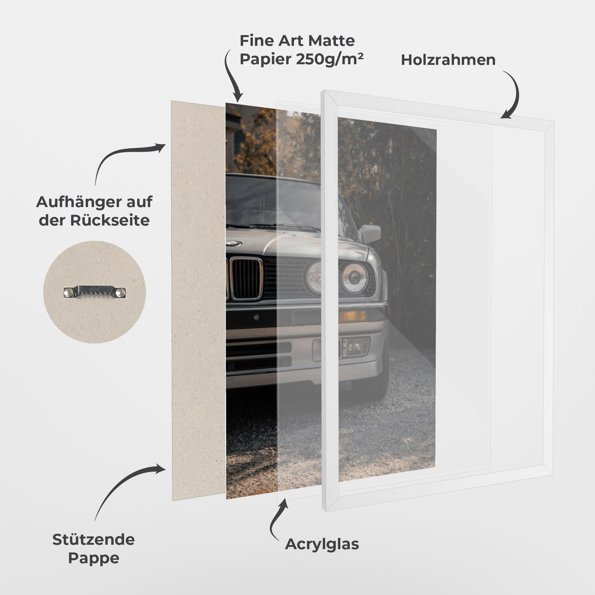 Gerahmte Poster Old Bmw Car mockup 1
