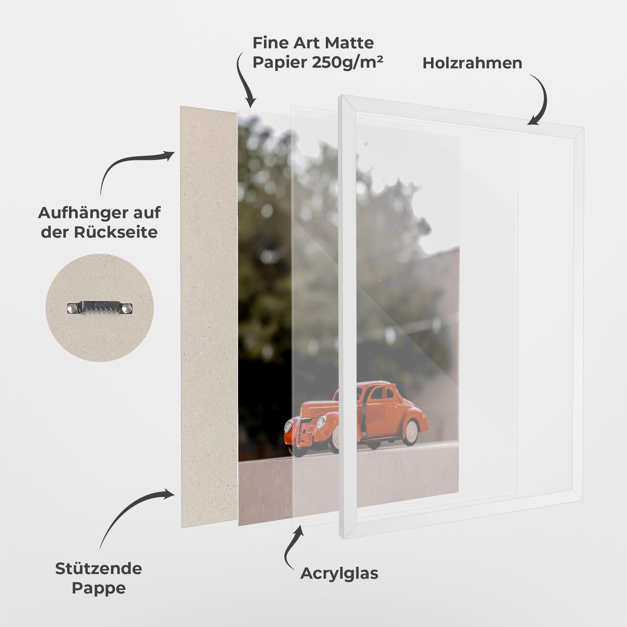 Gerahmte Poster Orange Toy Car mockup 1