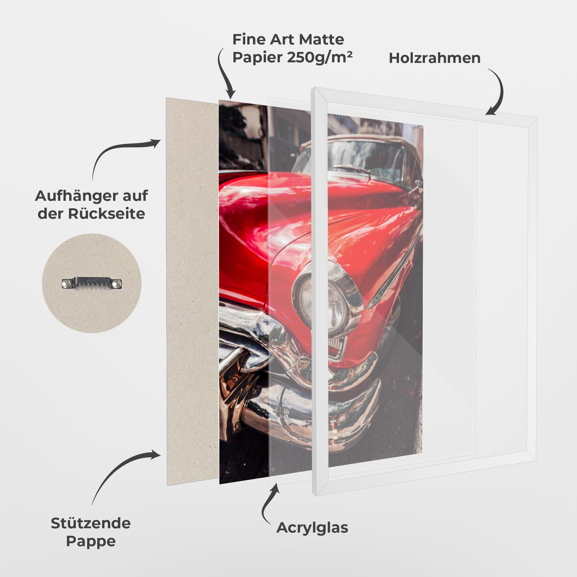 Gerahmte Poster Shiny Old Car mockup 1