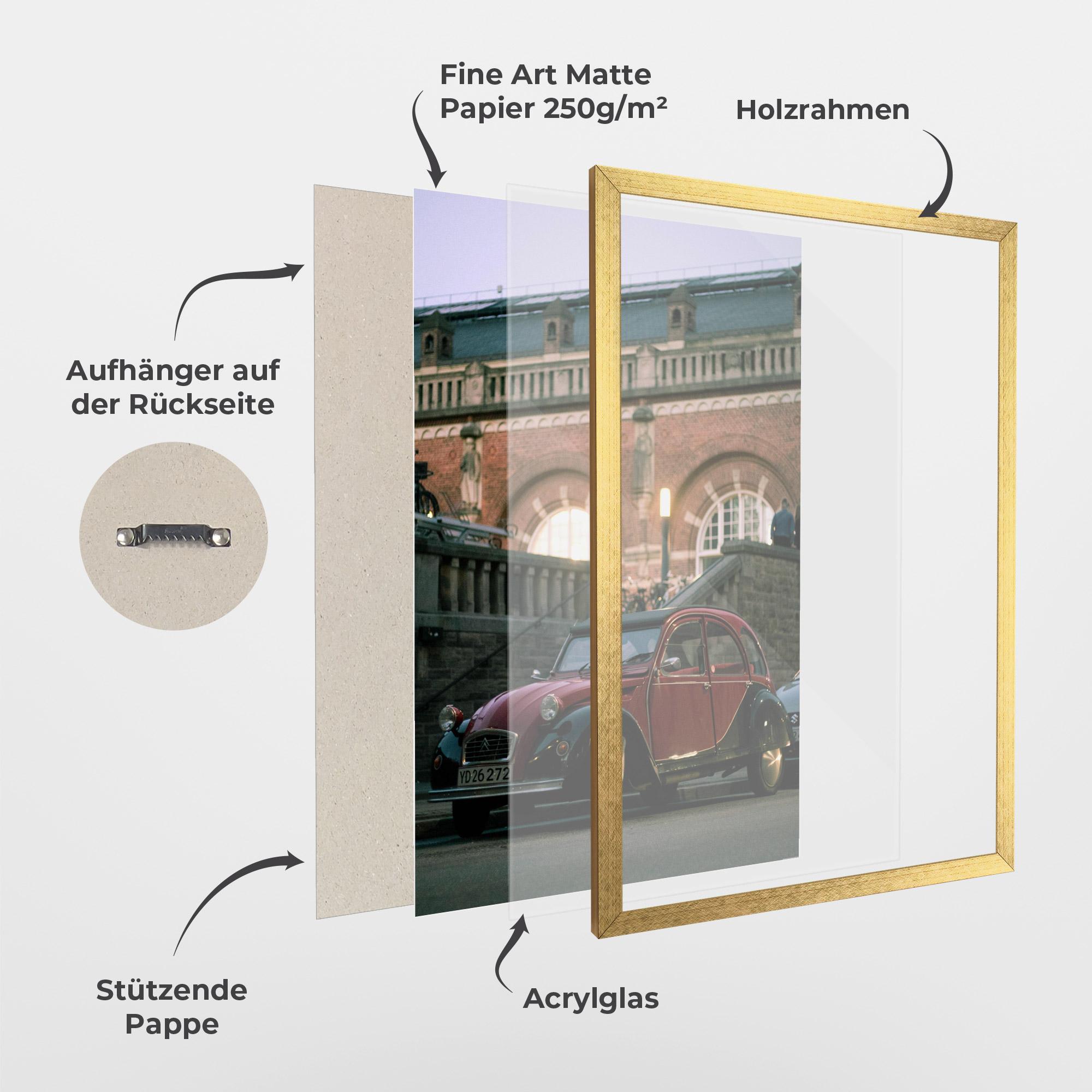 Gerahmte Poster Beautiful Old Car mockup 1