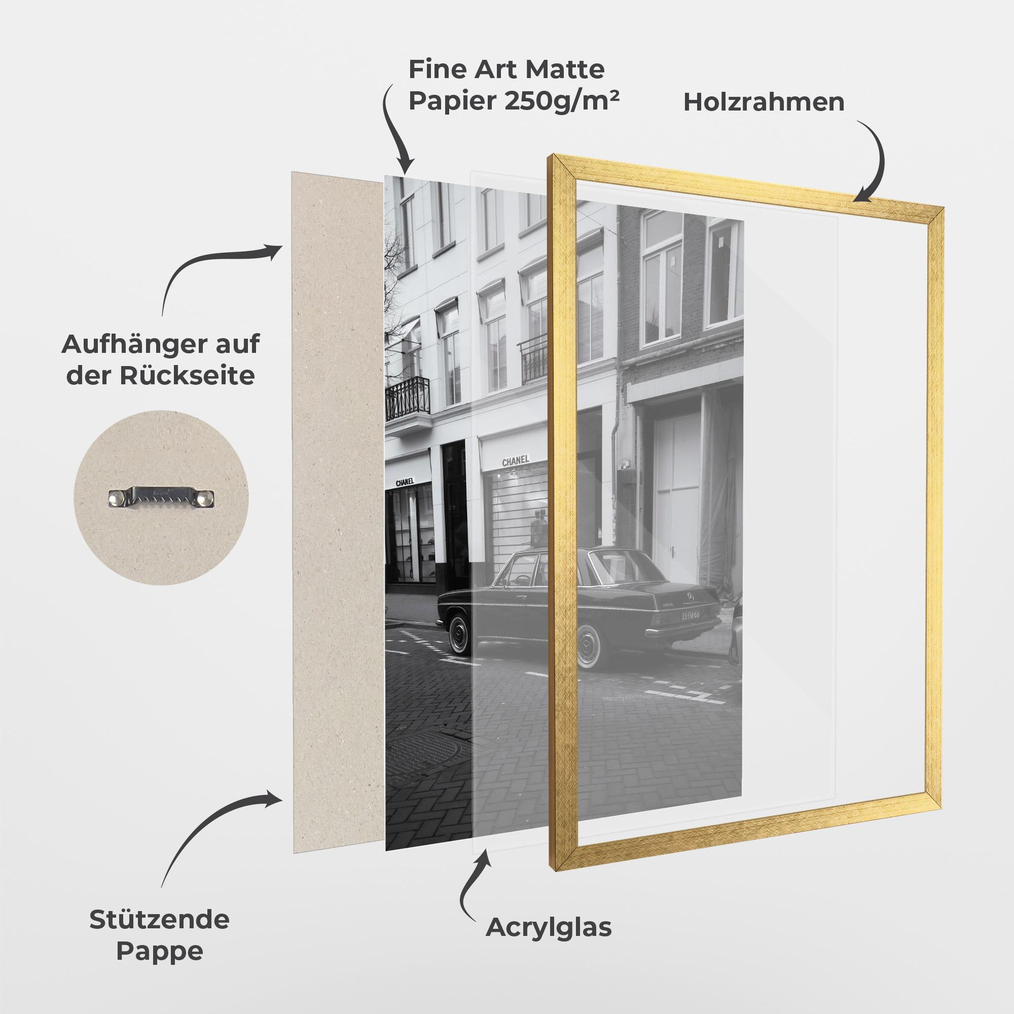 Gerahmte Poster Black Old Car mockup 1