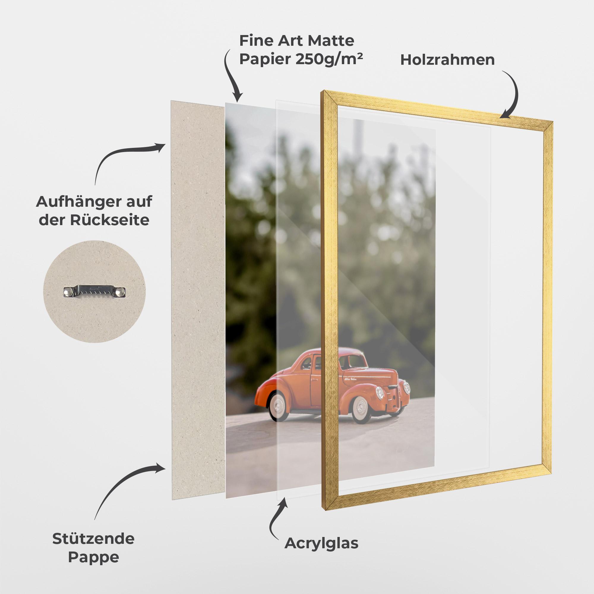 Gerahmte Poster Vintage Orange Toy mockup 1