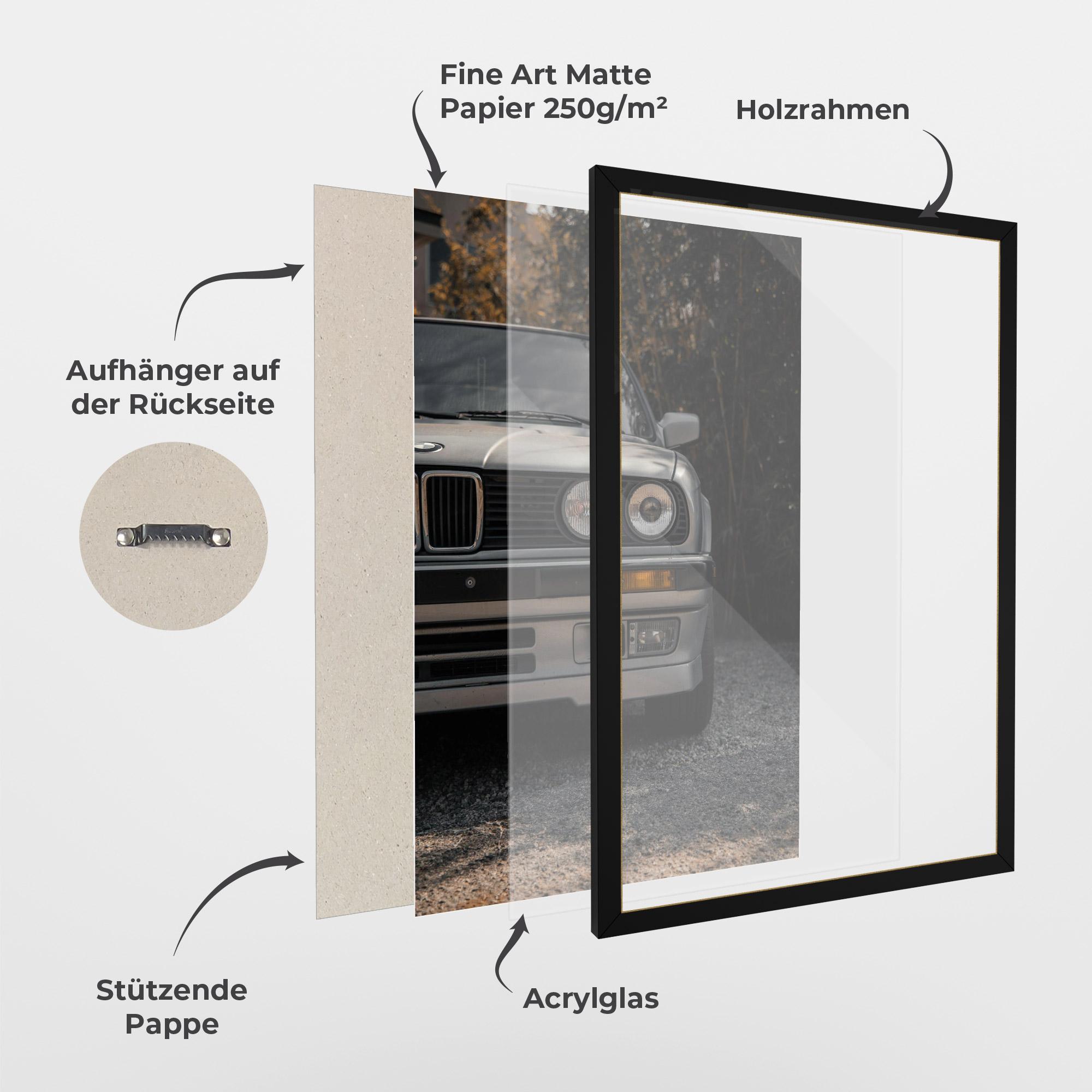 Gerahmte Poster Old Bmw Car mockup 1