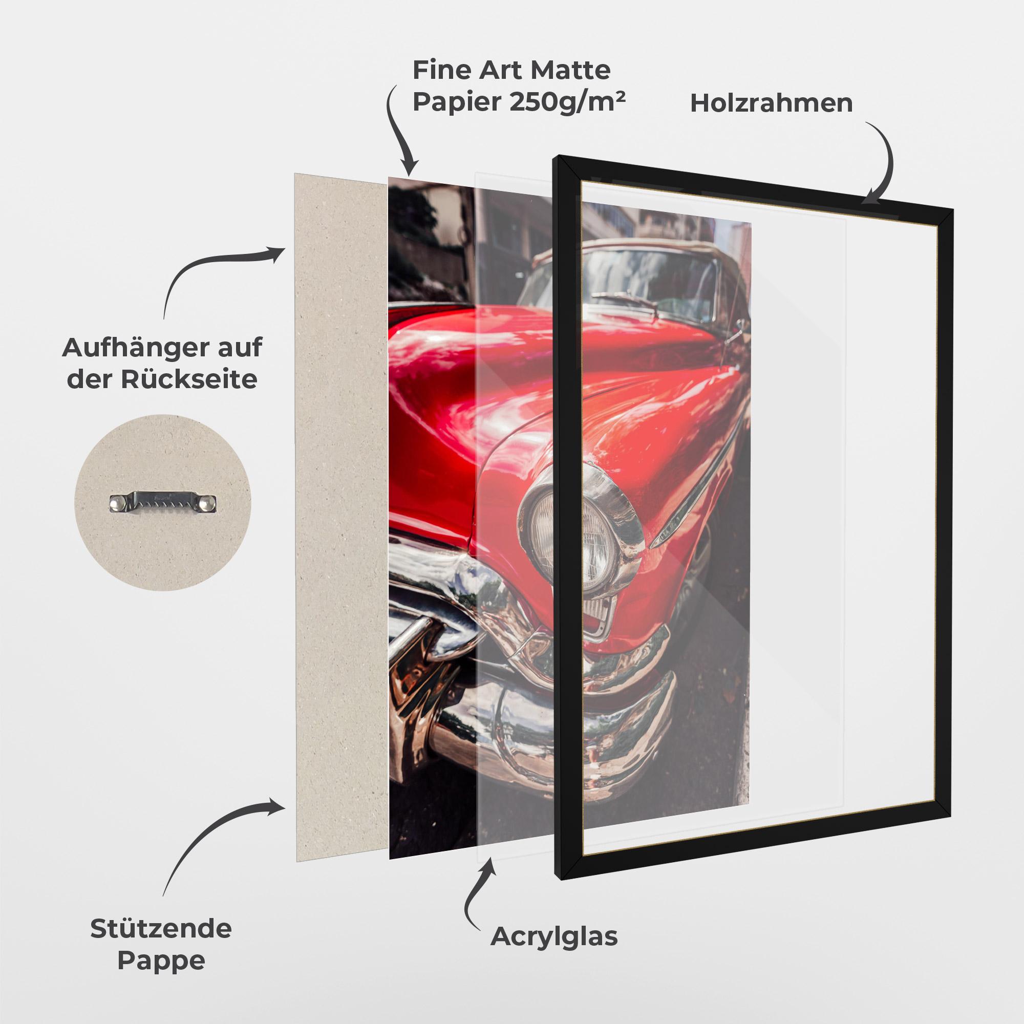 Gerahmte Poster Shiny Old Car mockup 1