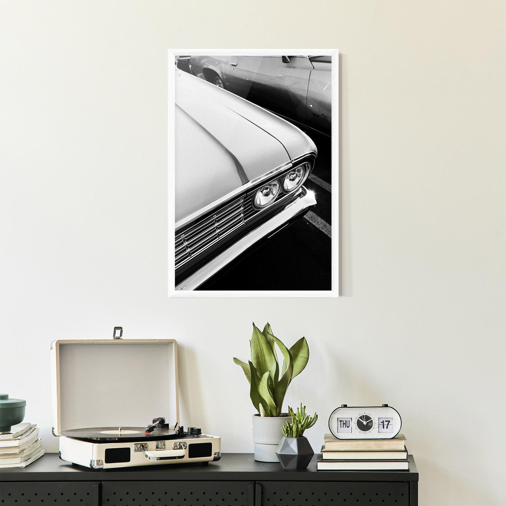 Gerahmte Poster Grey Vintage Car mockup 2