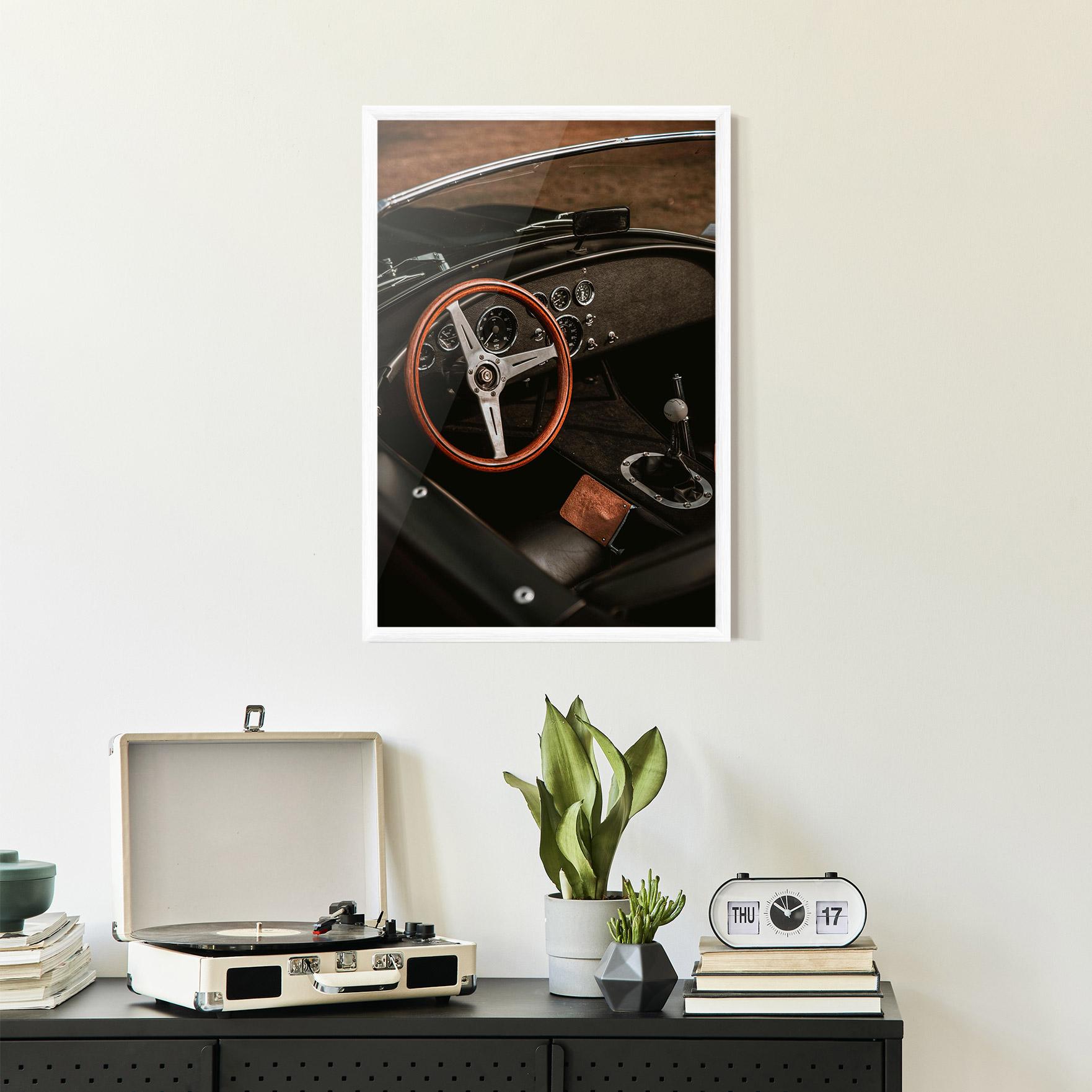 Gerahmte Poster Orange Steering Wheel mockup 2