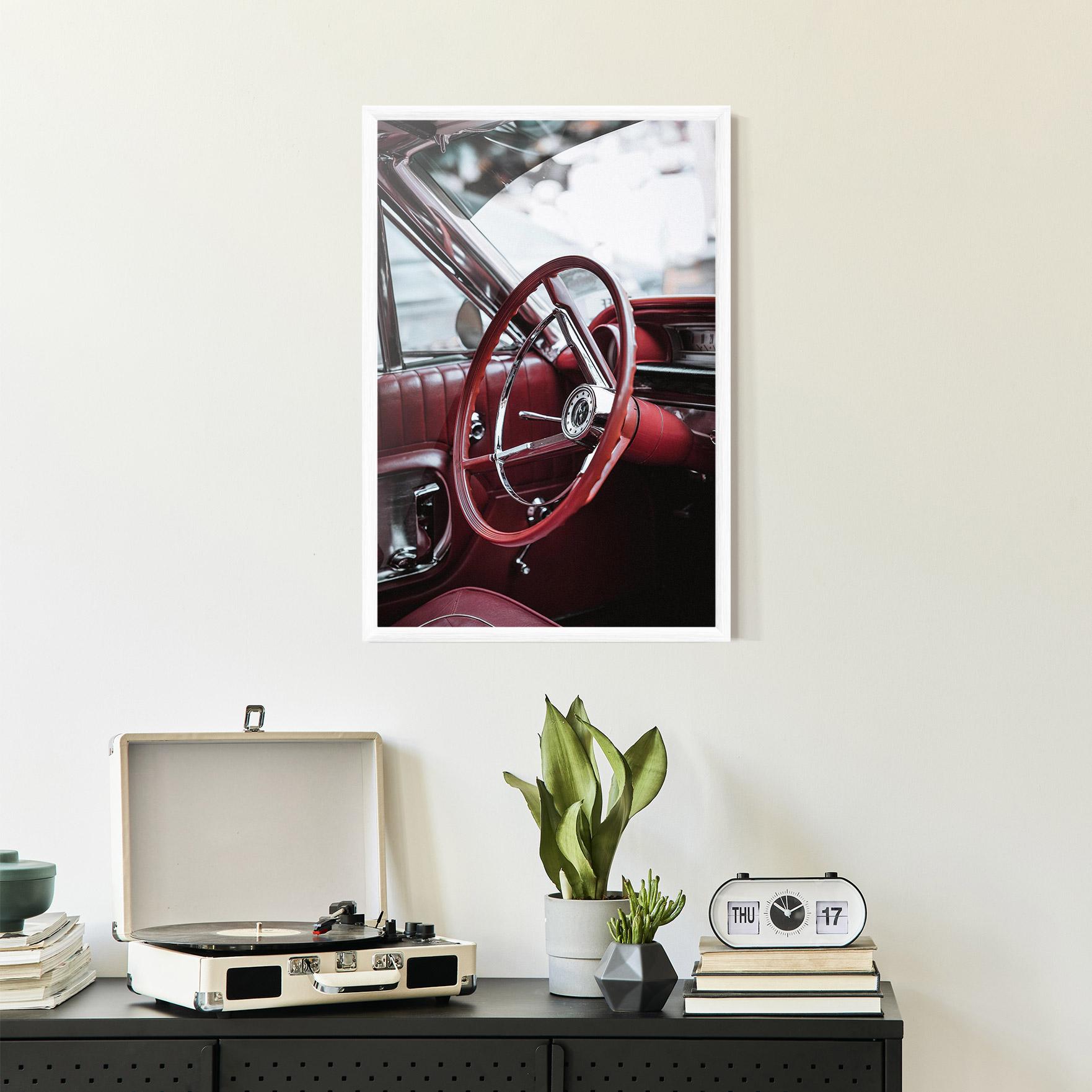 Gerahmte Poster Red Steering Wheel mockup 2