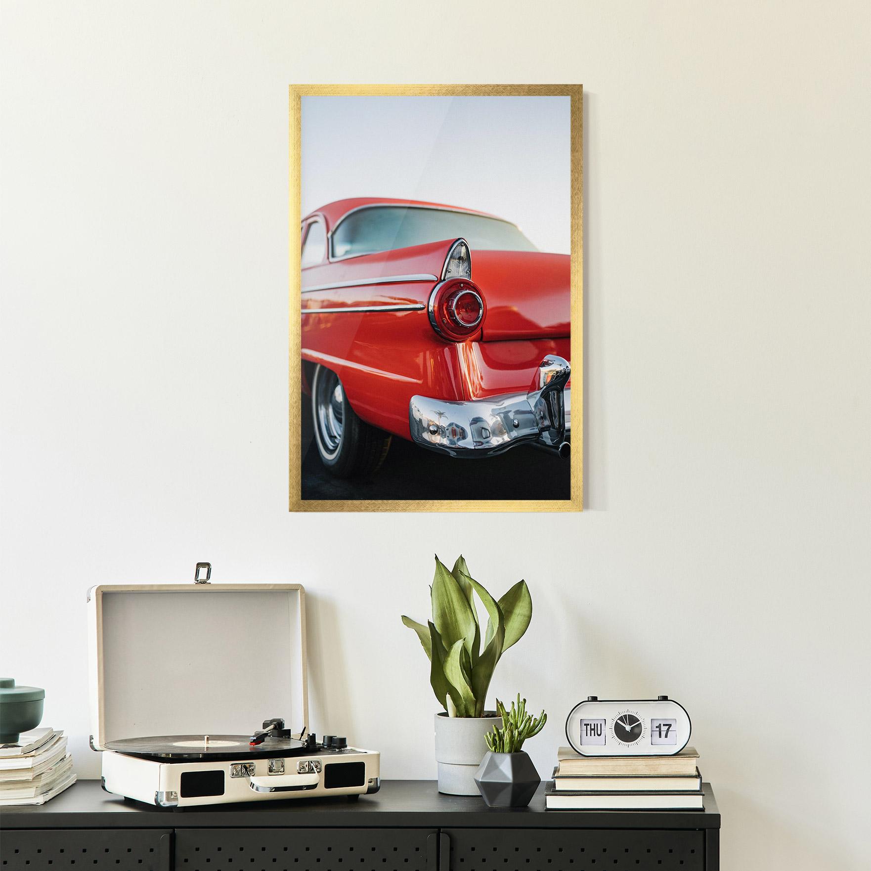Gerahmte Poster Car Classic Red mockup 2