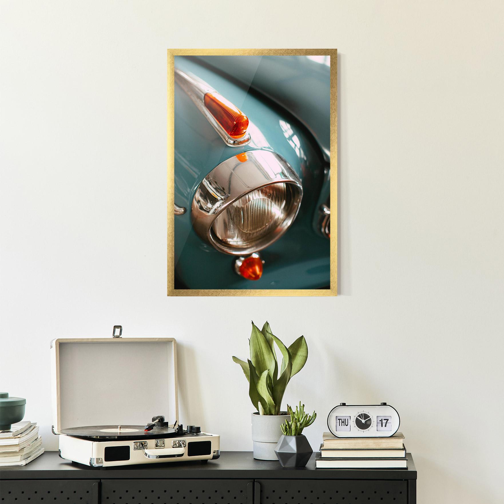 Gerahmte Poster Green Closeup Car mockup 2