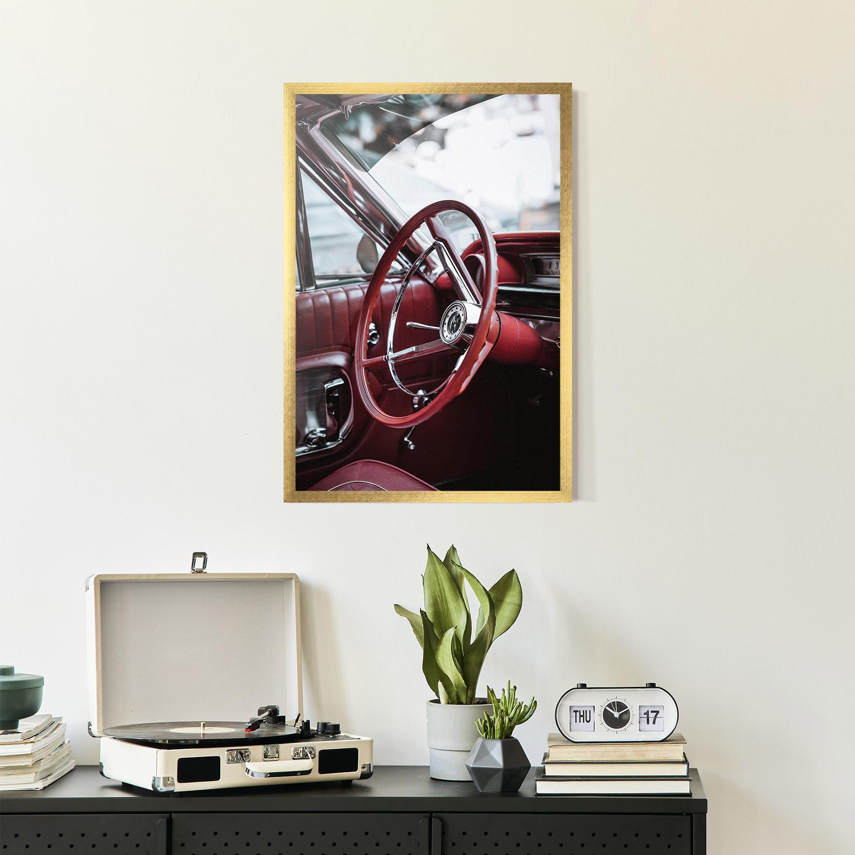 Gerahmte Poster Red Steering Wheel mockup 2