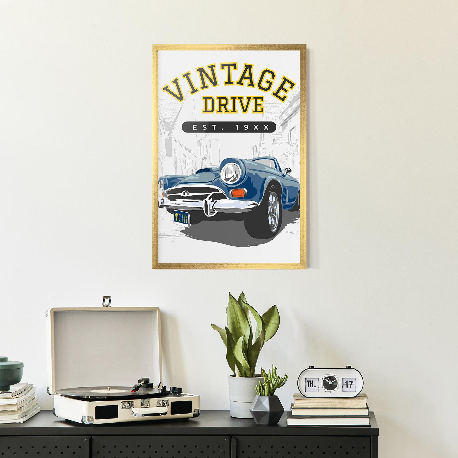 Gerahmte Poster Vintage Drive mockup 2