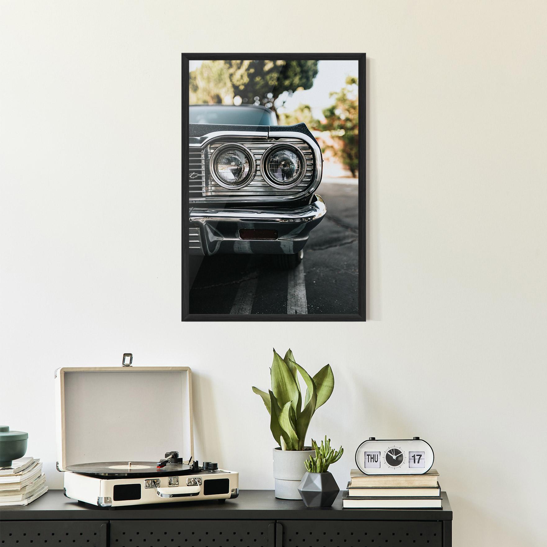 Gerahmte Poster Classic Blue Car mockup 2