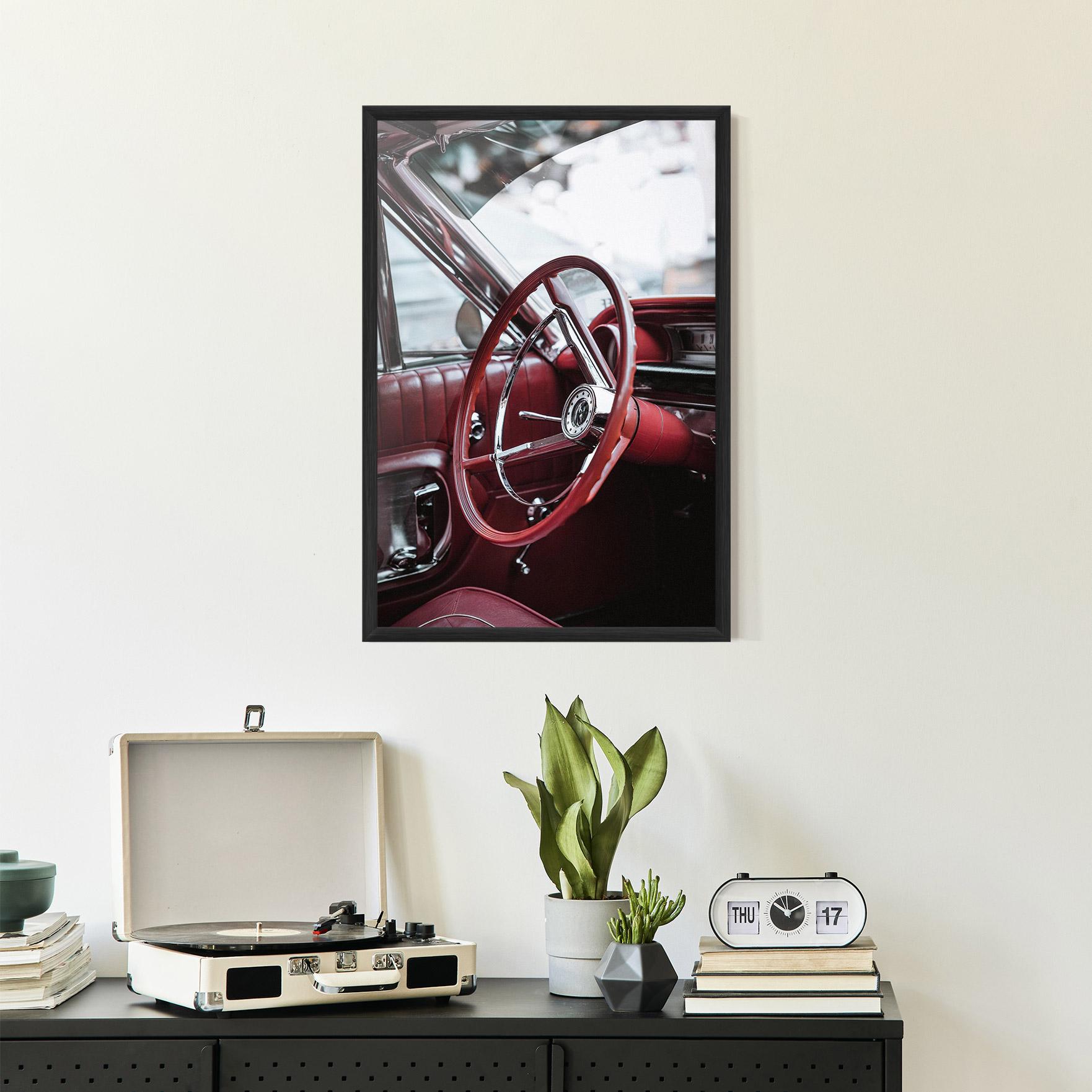 Gerahmte Poster Red Steering Wheel mockup 2