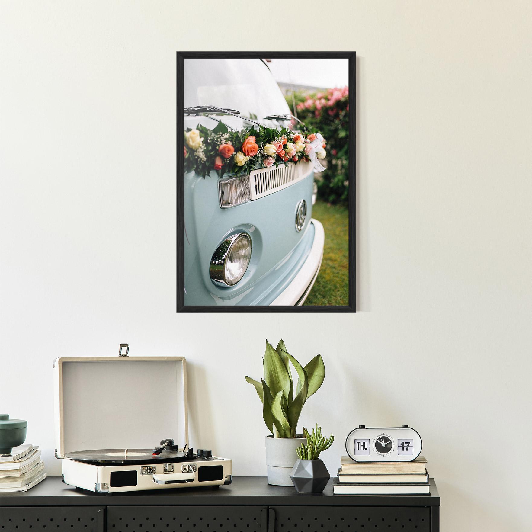 Gerahmte Poster Vintage Rose Van mockup 2