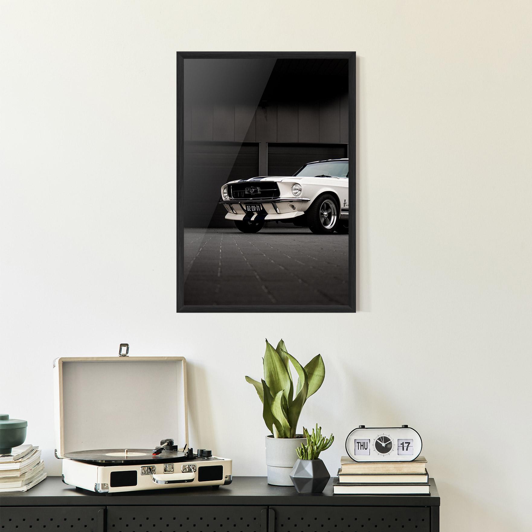 Gerahmte Poster White Vintage Car mockup 2
