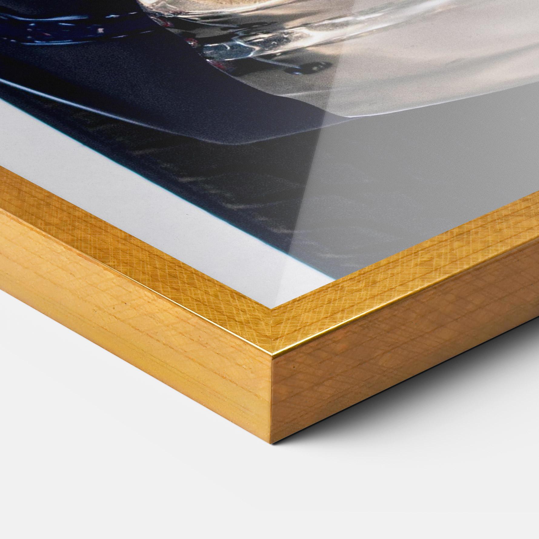 Gerahmte Poster Blue White Car mockup 3