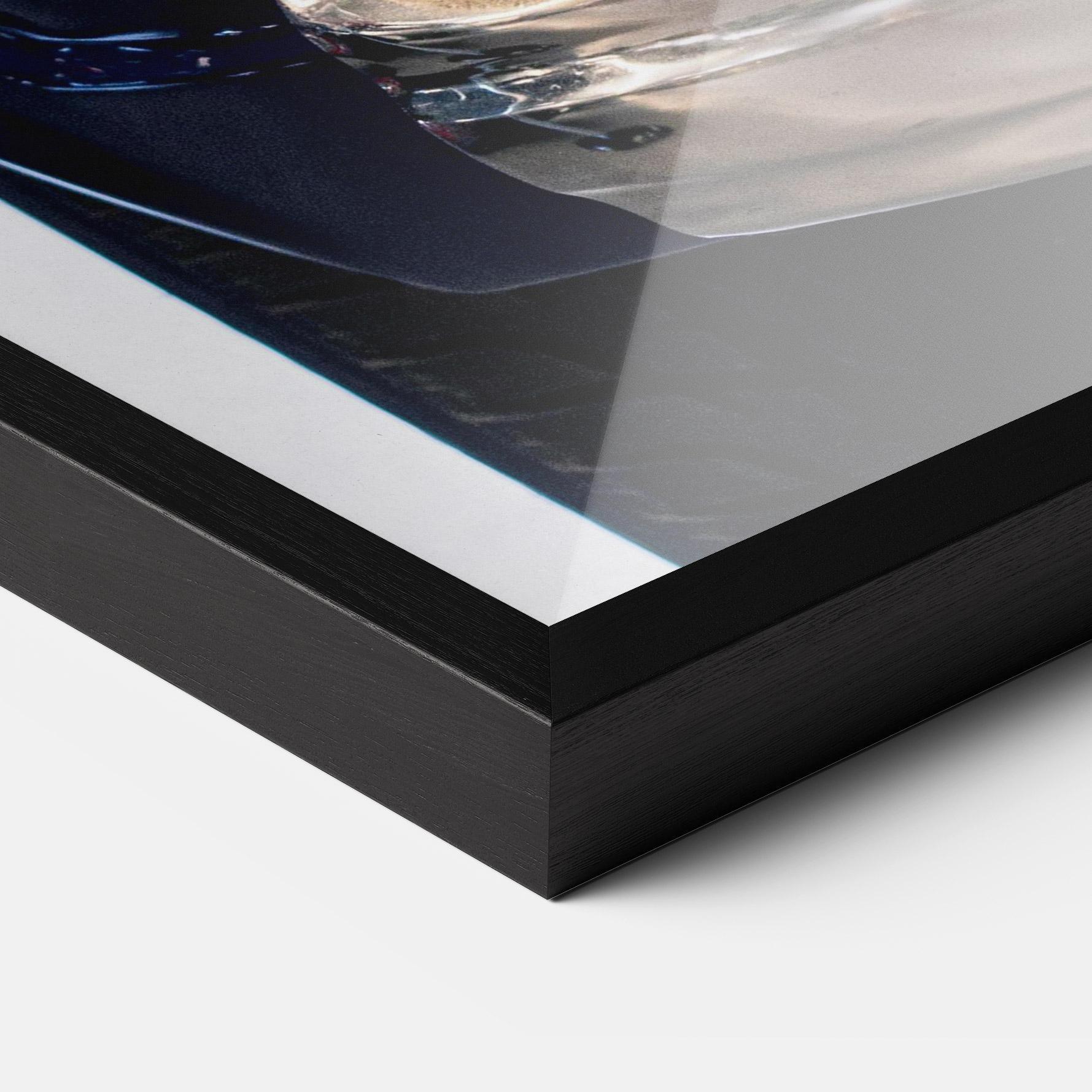 Gerahmte Poster Blue White Car mockup 3