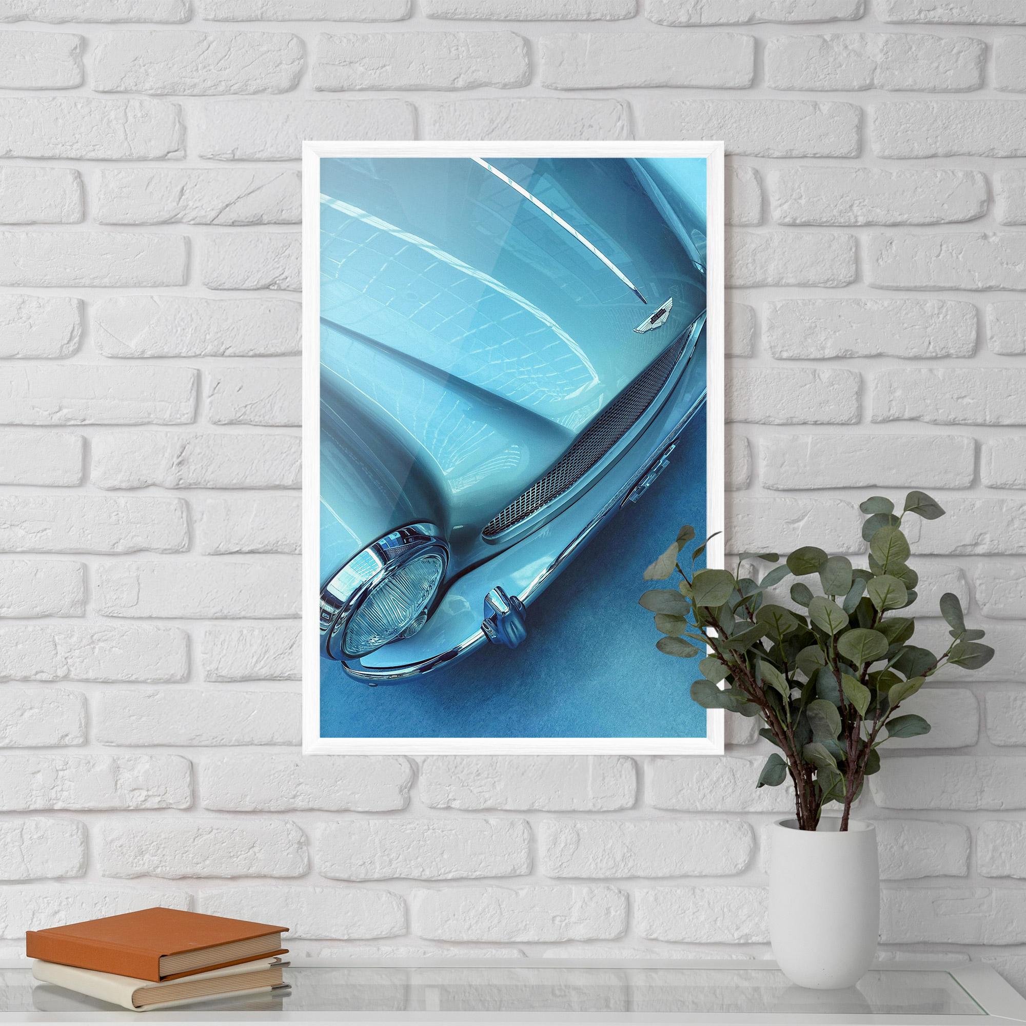 Gerahmte Poster Blue Light Car mockup 5