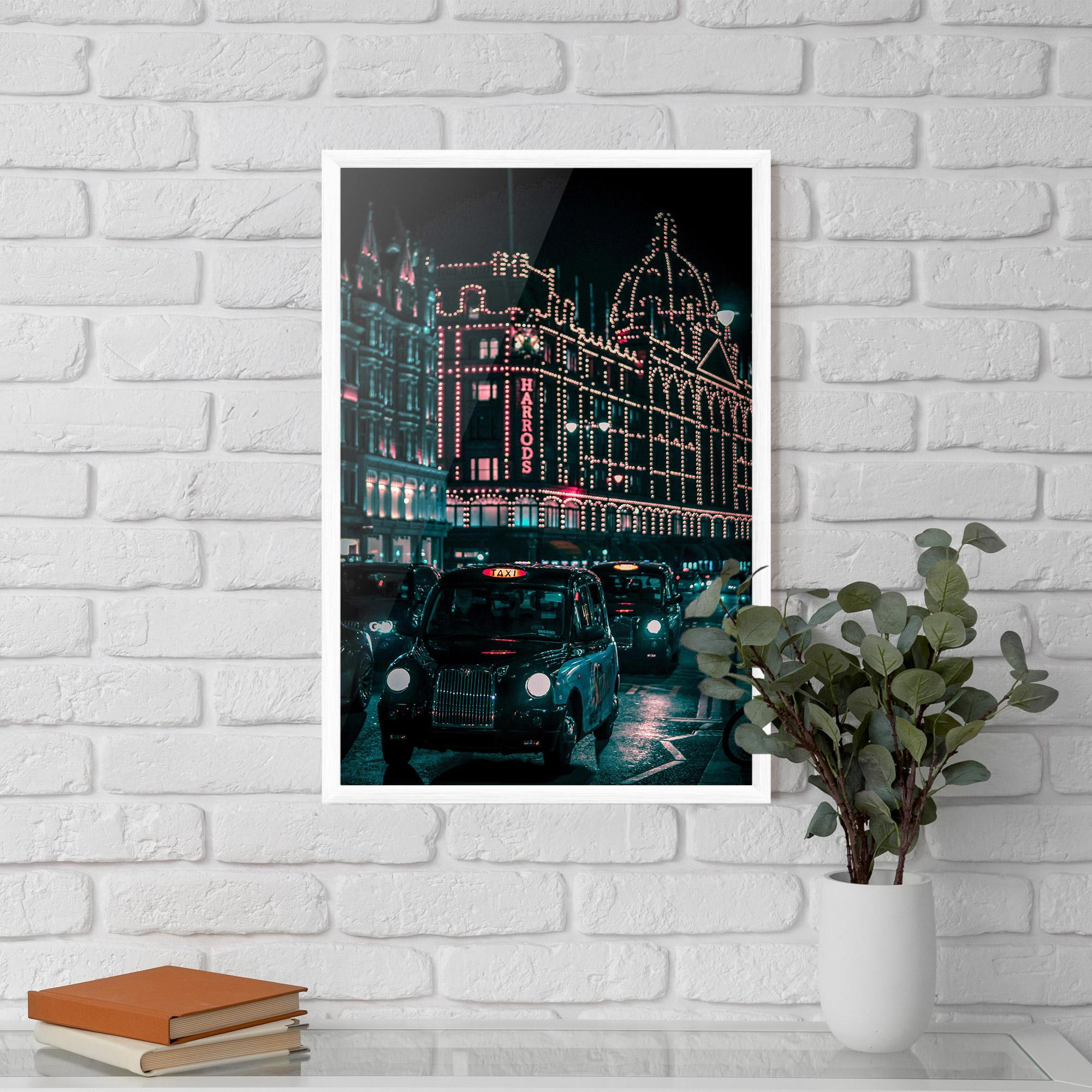 Gerahmte Poster City Lights Car mockup 5