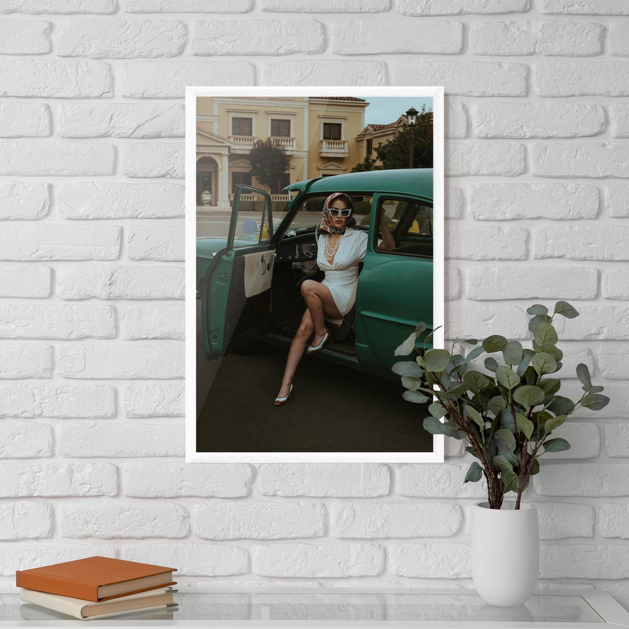 Gerahmte Poster Lady Vintage Cat mockup 5