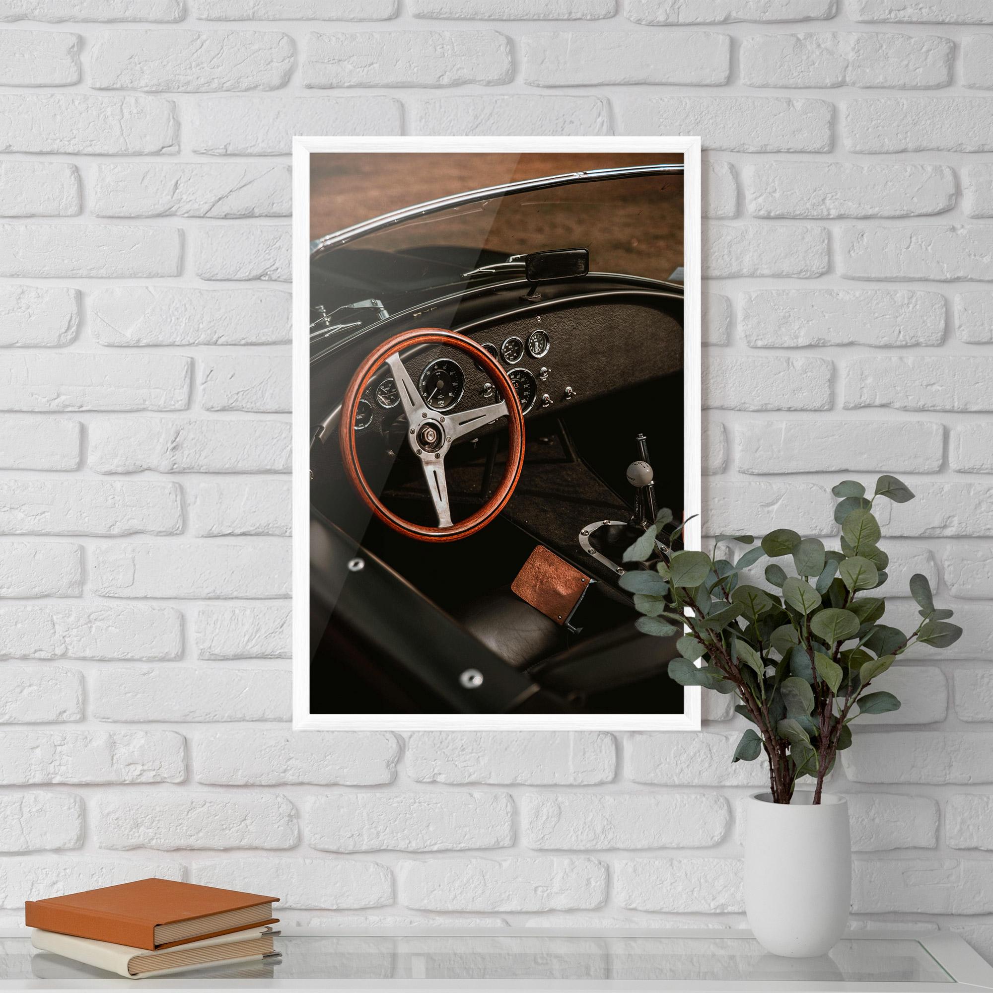 Gerahmte Poster Orange Steering Wheel mockup 5
