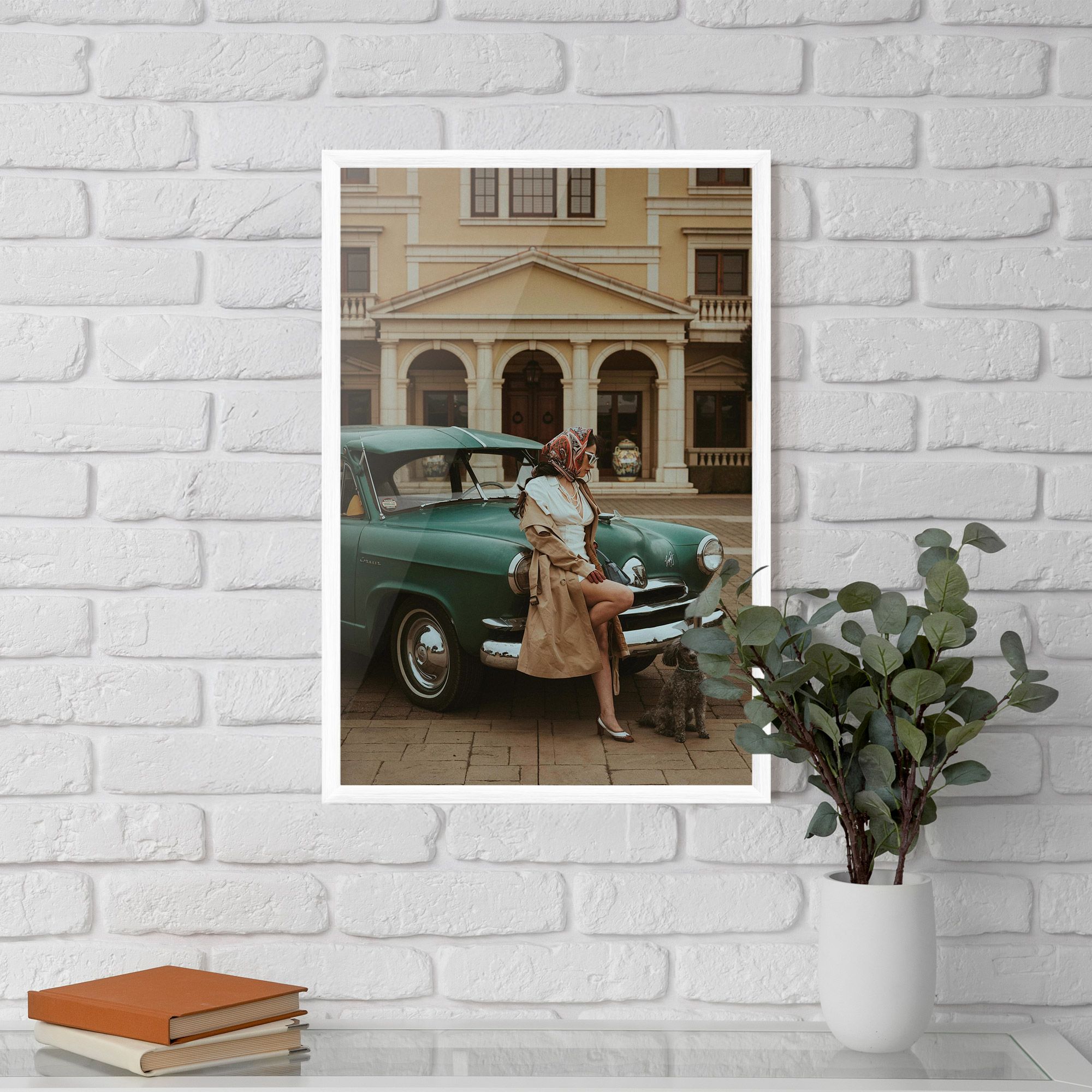 Vintage Lady Car mockup 5