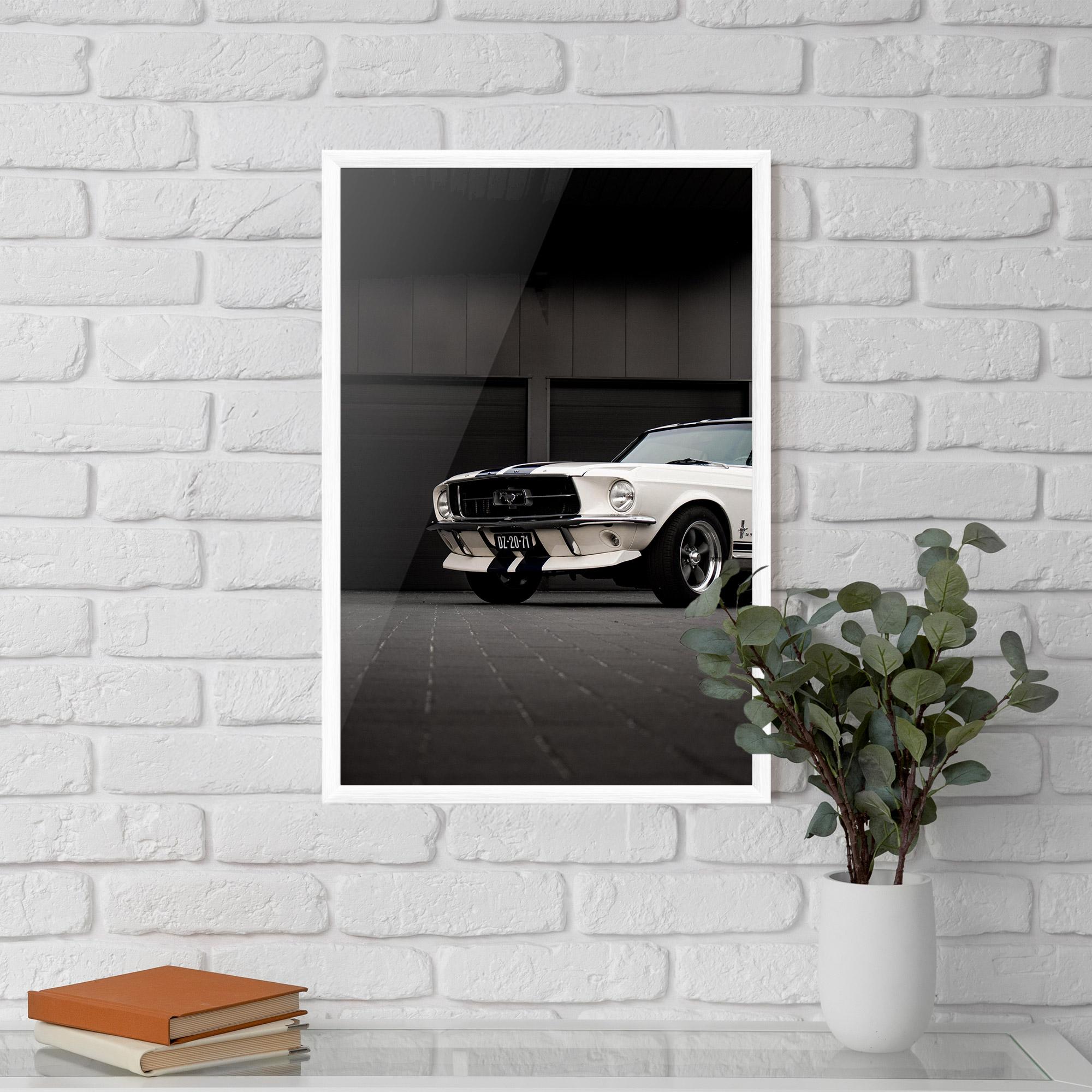 Gerahmte Poster White Vintage Car mockup 5