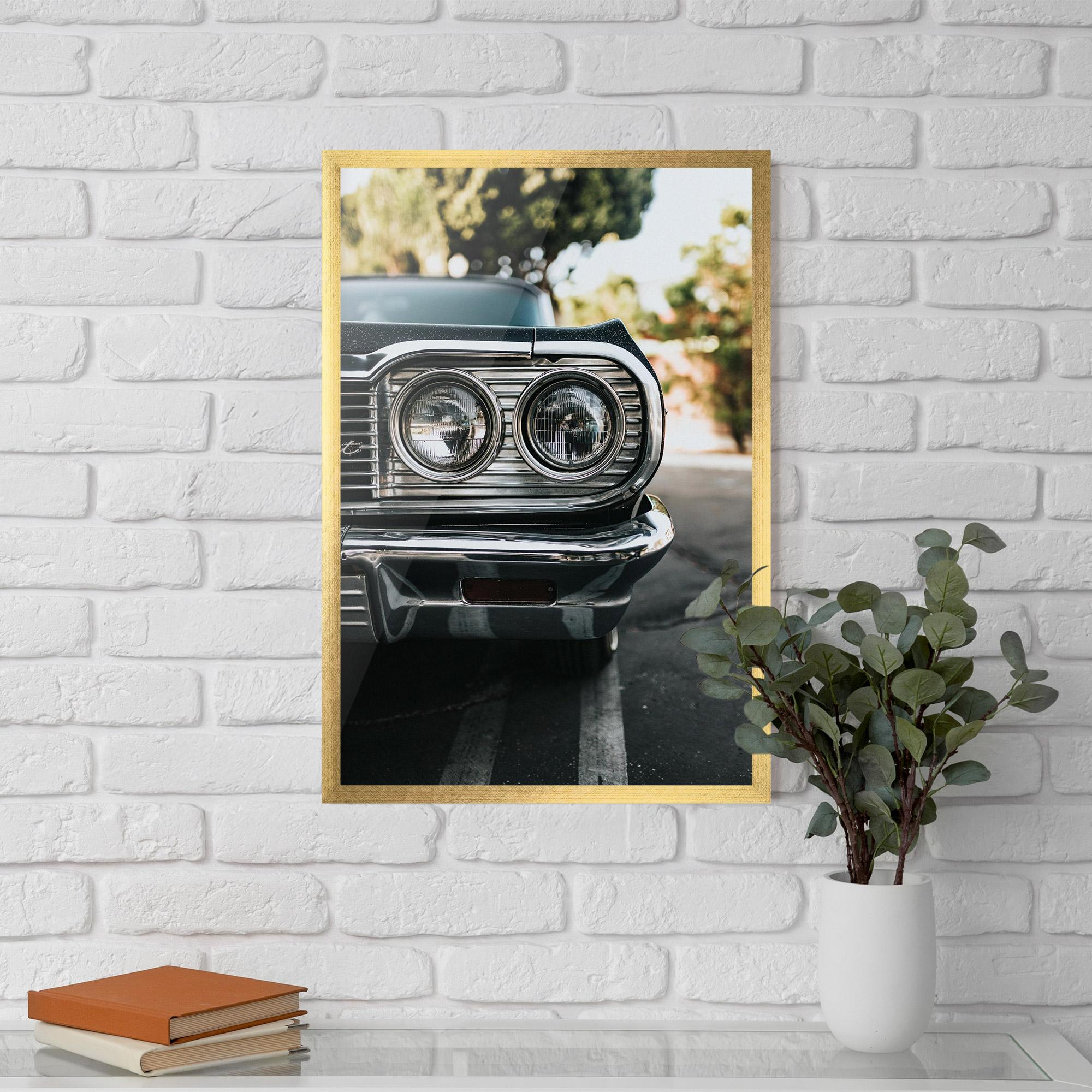 Gerahmte Poster Classic Blue Car mockup 5