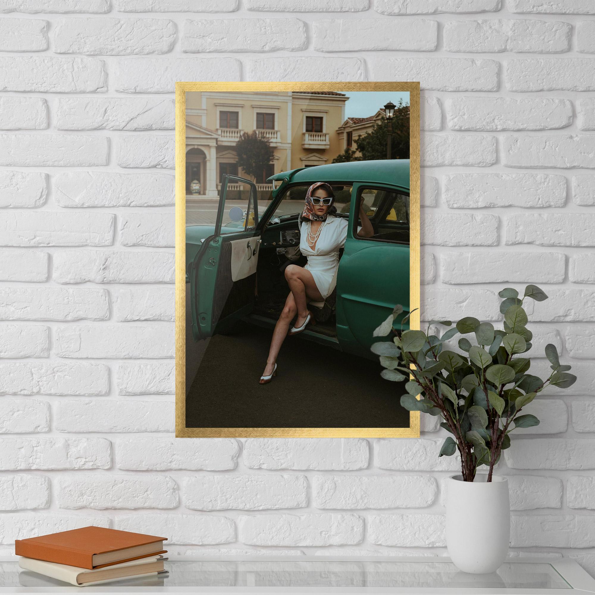 Gerahmte Poster Lady Vintage Cat mockup 5