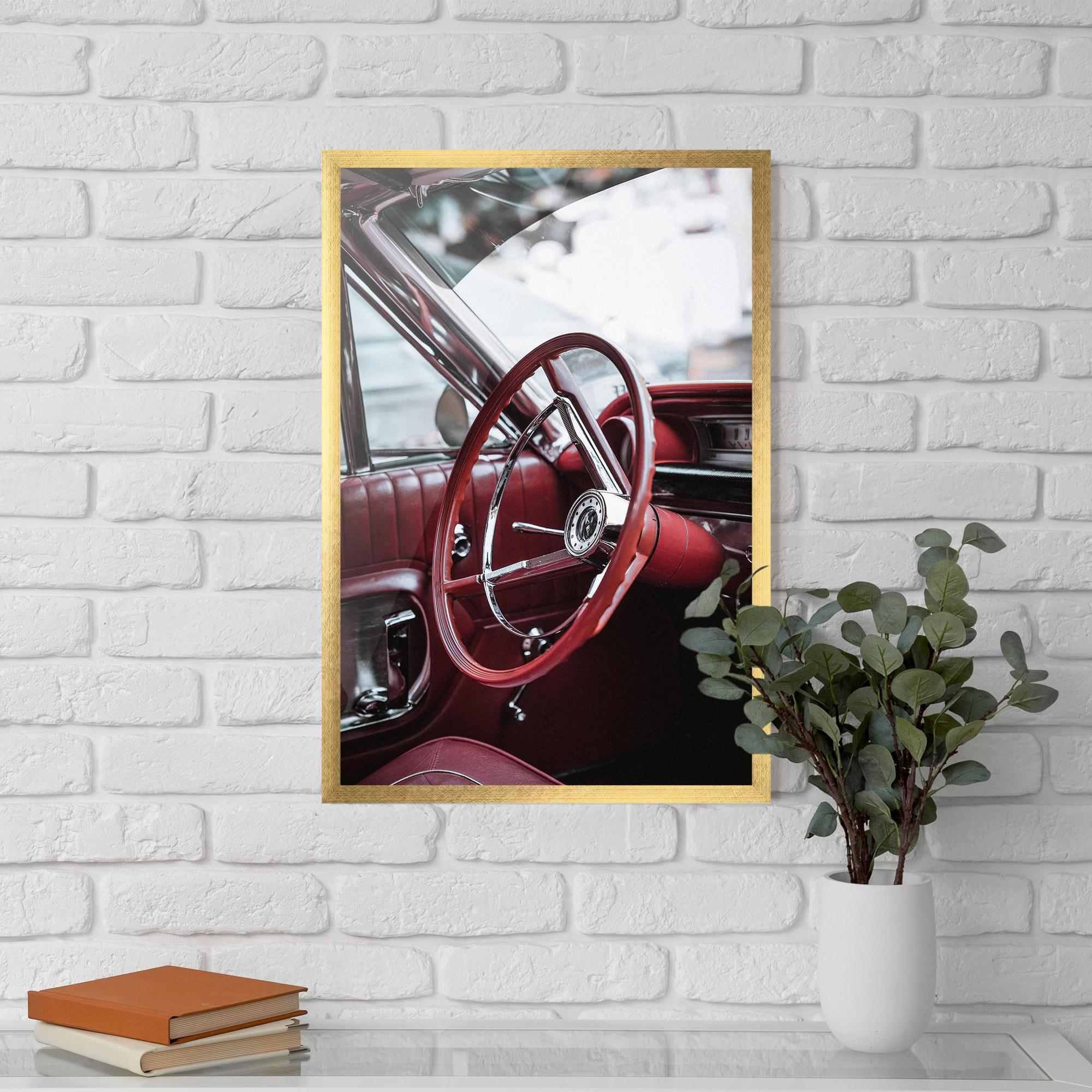 Gerahmte Poster Red Steering Wheel mockup 5