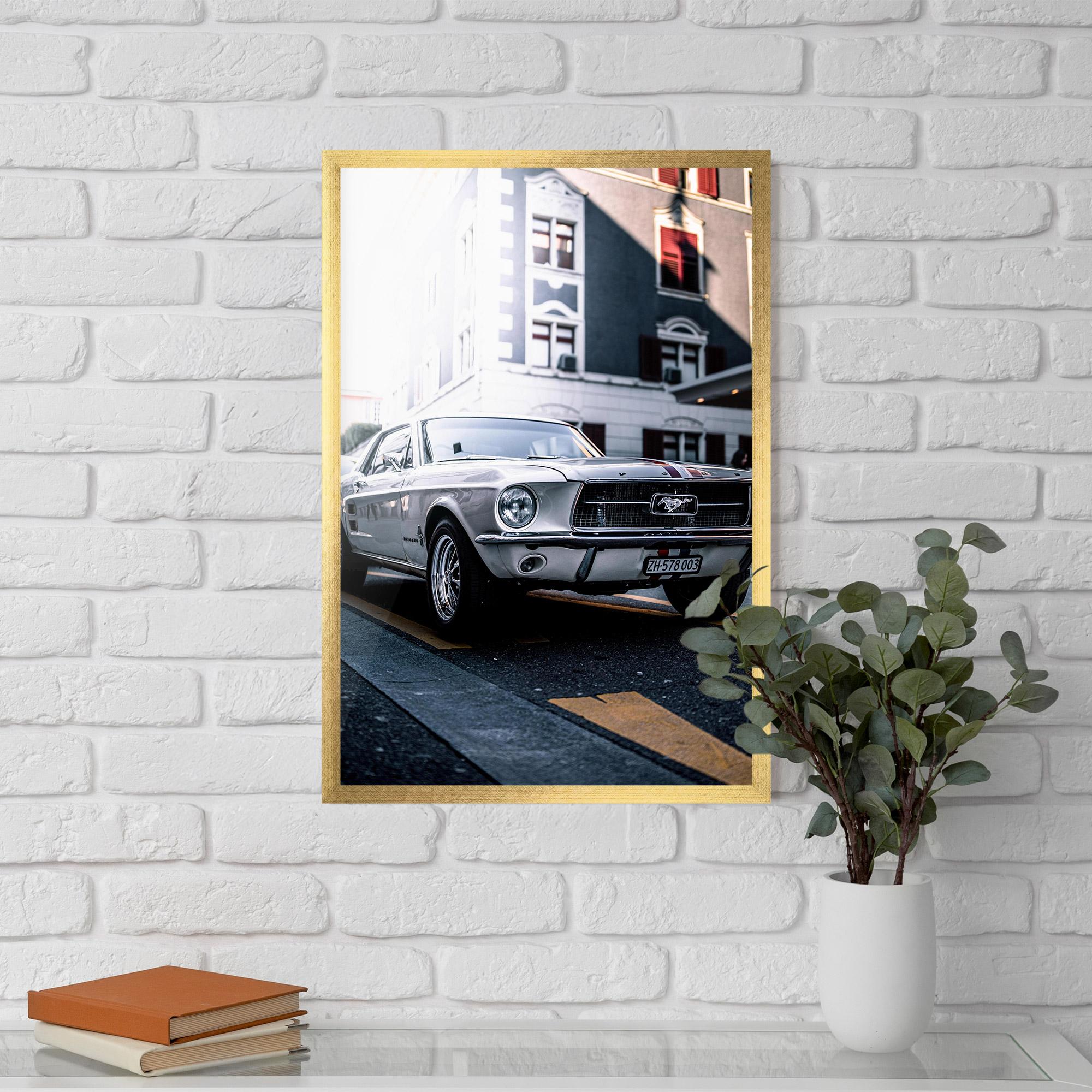 Gerahmte Poster Vintage White Car mockup 5