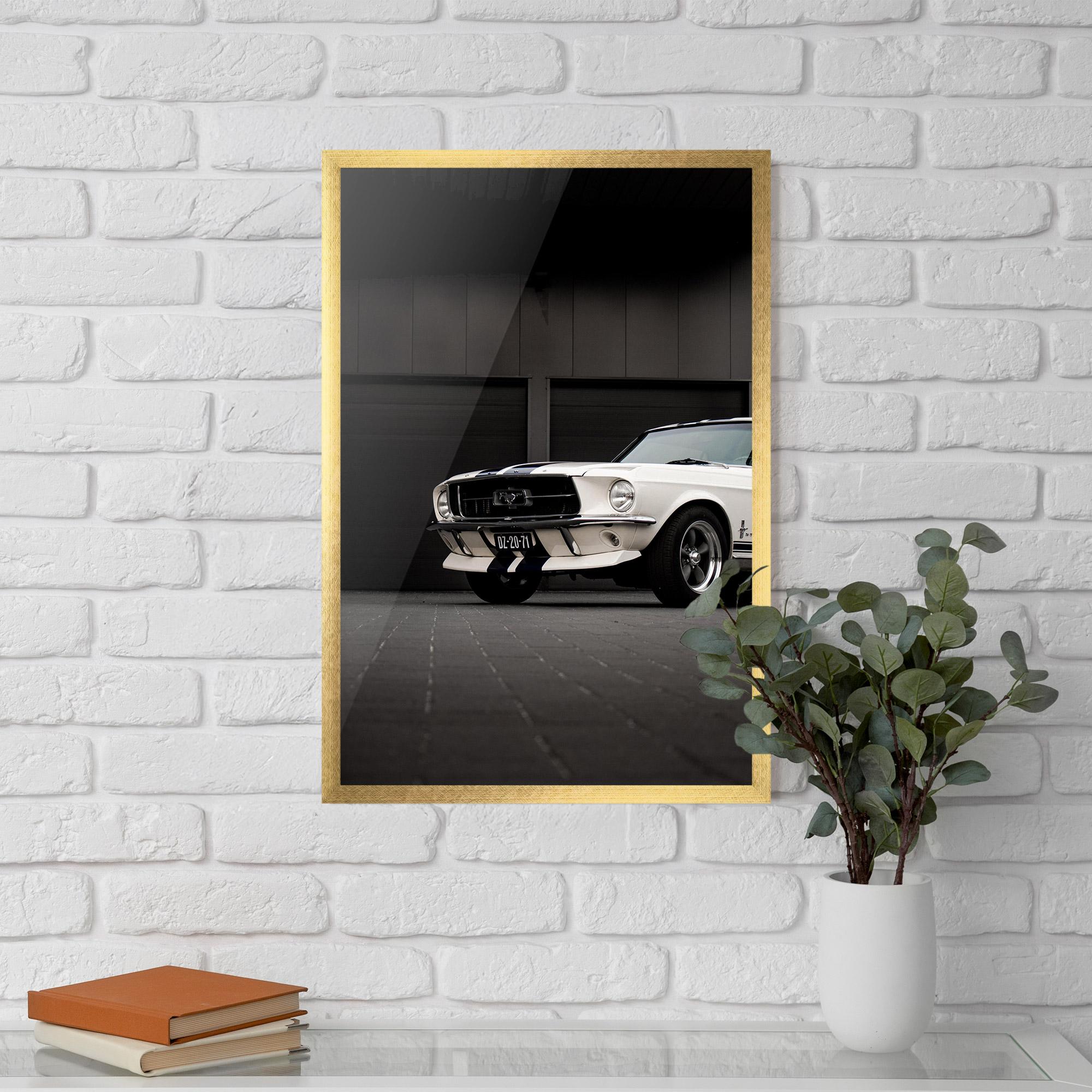 Gerahmte Poster White Vintage Car mockup 5