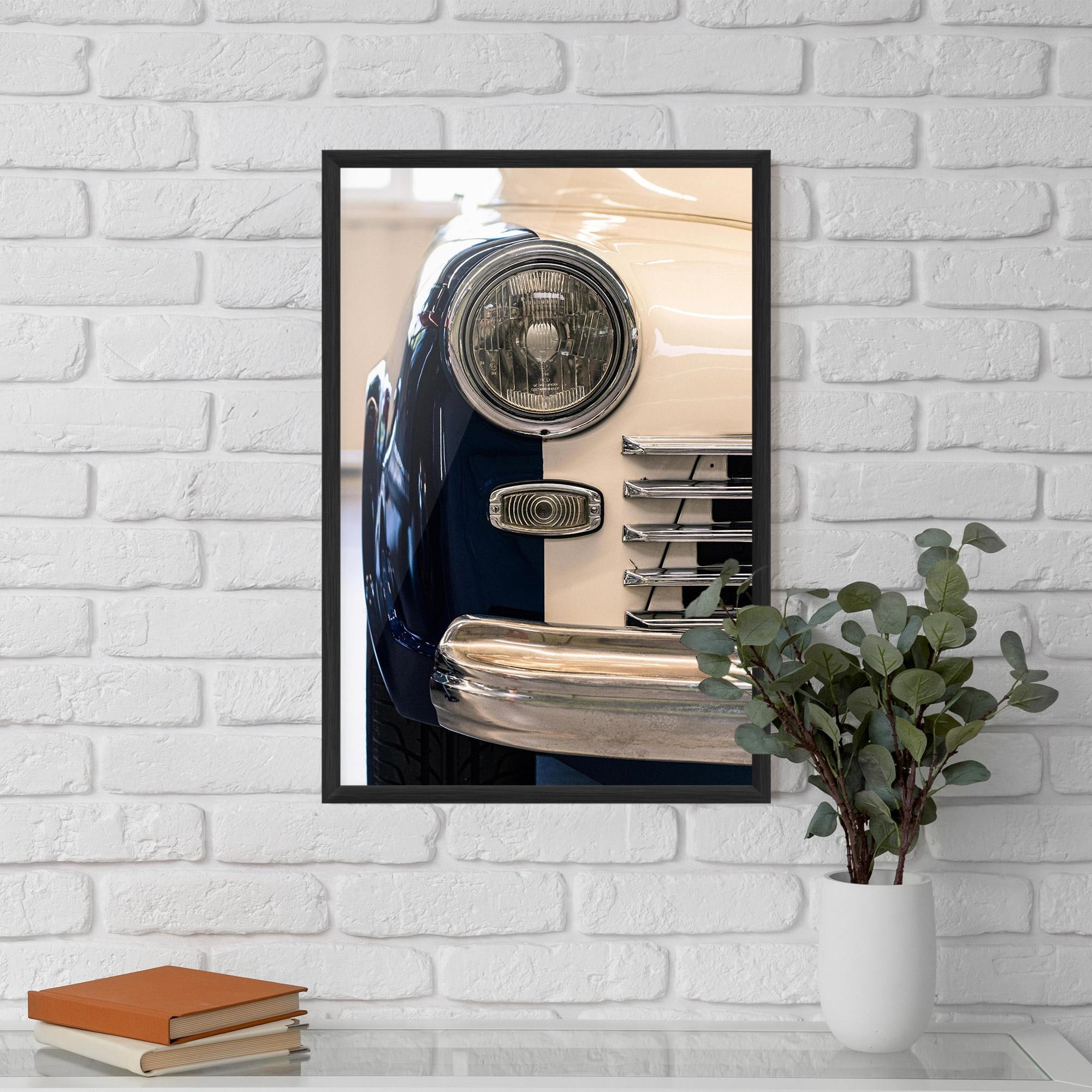 Gerahmte Poster Blue White Car mockup 5