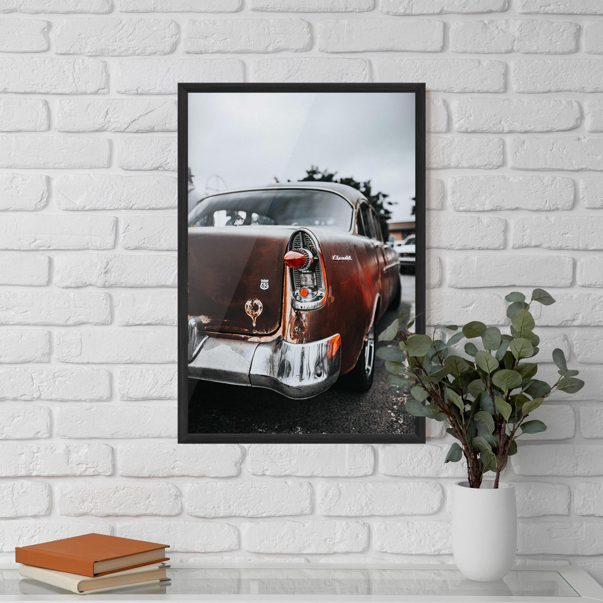 Gerahmte Poster Car Old Brown mockup 5