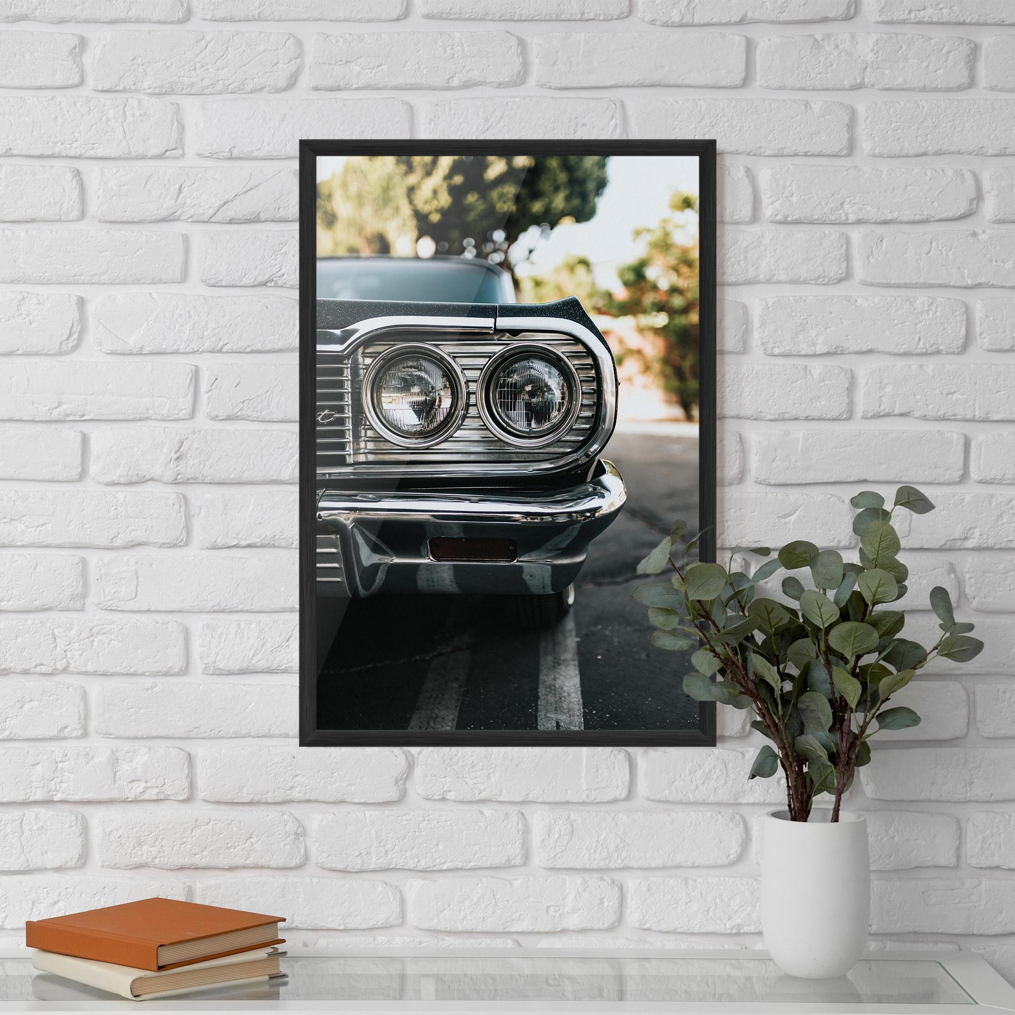 Gerahmte Poster Classic Blue Car mockup 5