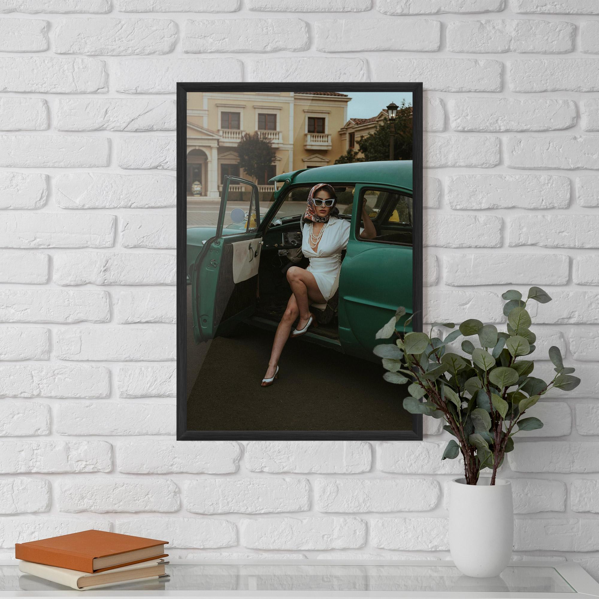 Gerahmte Poster Lady Vintage Cat mockup 5